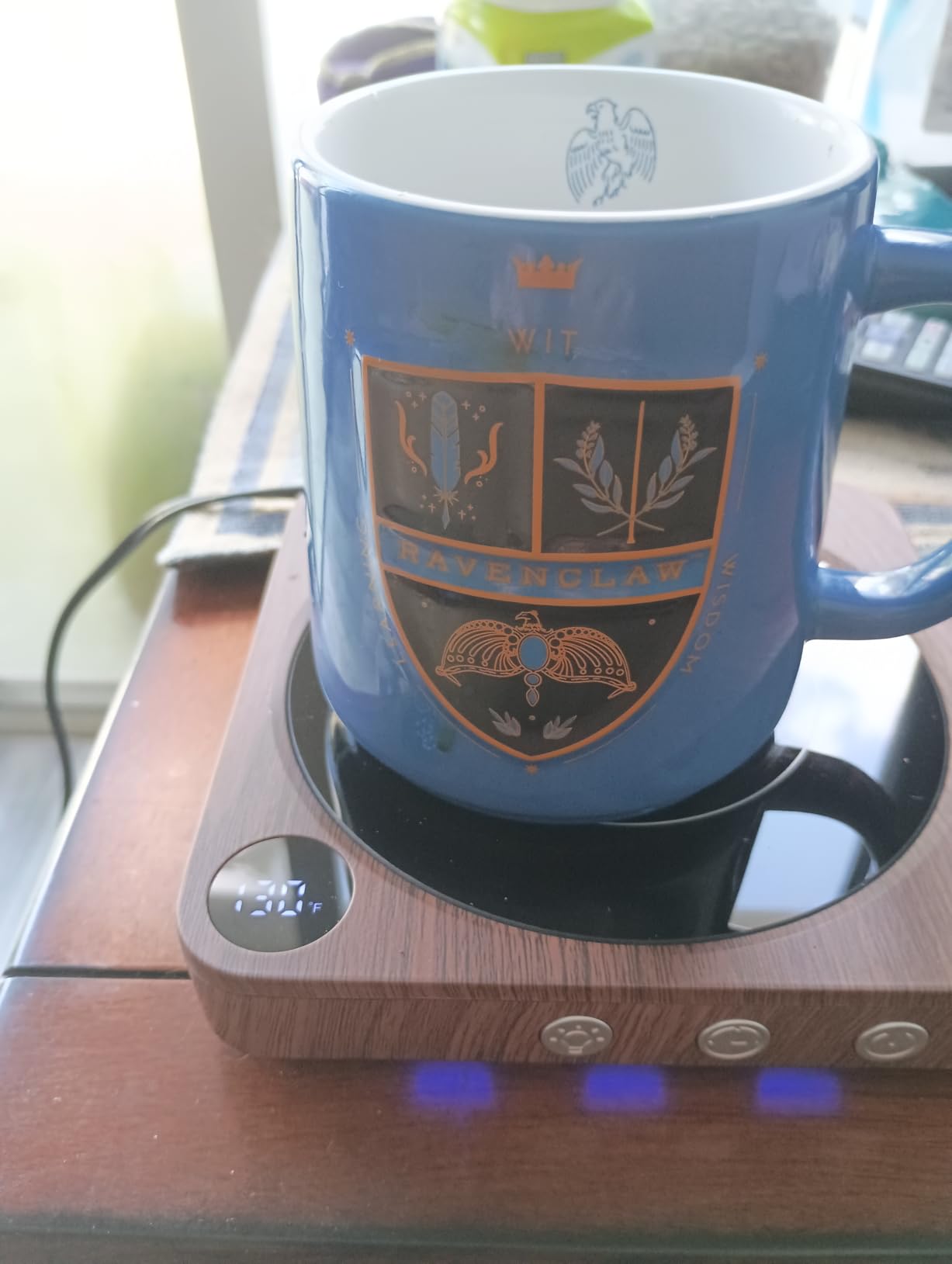 House Gem Coffee Mug Warmer for Desk, Candle Warmer Plate, 12H Timer, Wood customer photo 2