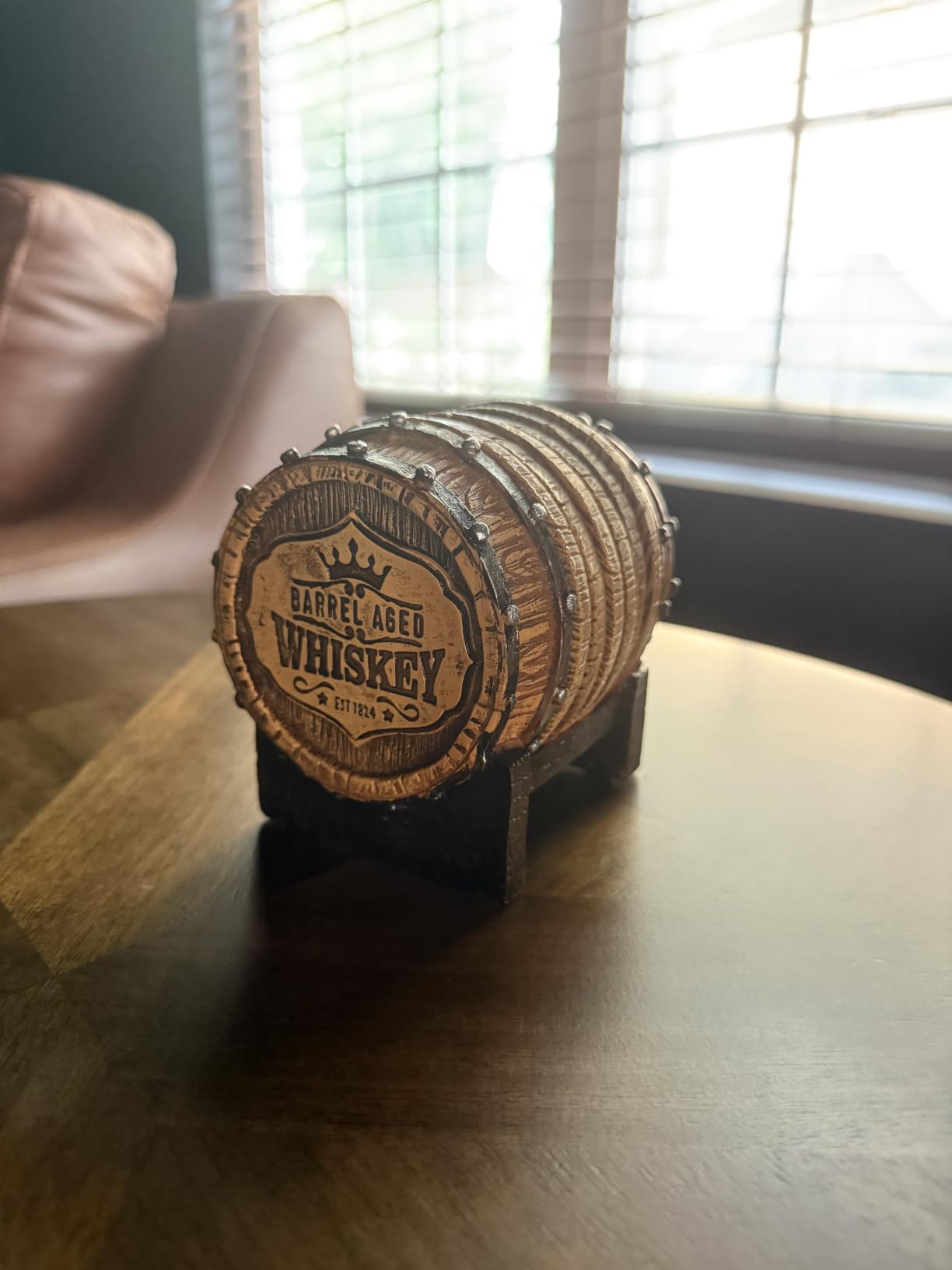 Whiskey Barrel Coasters Set of 6 - Bar Coasters & Whiskey Gifts for Men customer photo 2