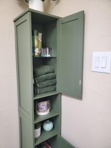 VASAGLE Tall Storage Cabinet with Lights, Slim, 11.8