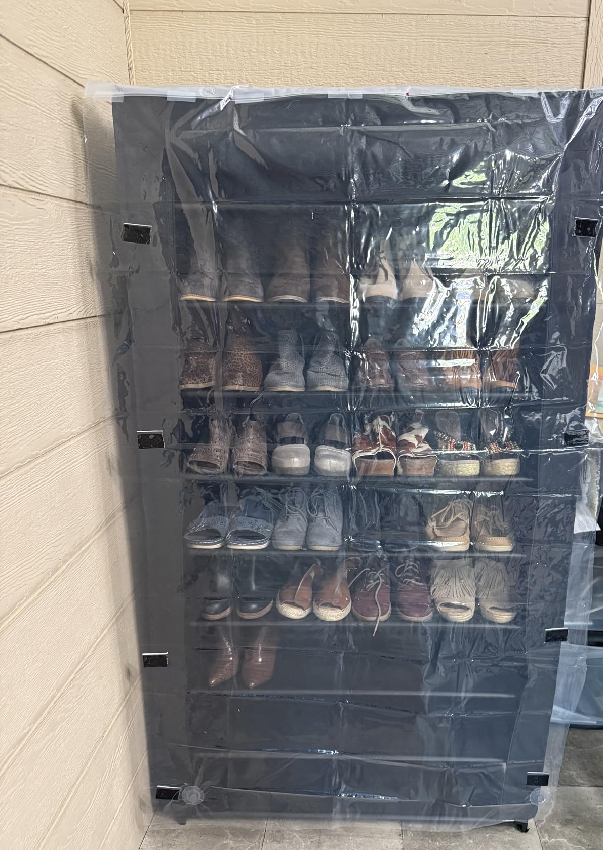 LANTEFUL Shoe Rack with Covers - 10 Tiers Tall Shoe Rack Organizer Large Capacity Shoe Shelf Storage 40 Pairs Space Saving Vertical Shoe Storage Organizer for Closet, Entryway, Dorm, Bedroom customer photo 1