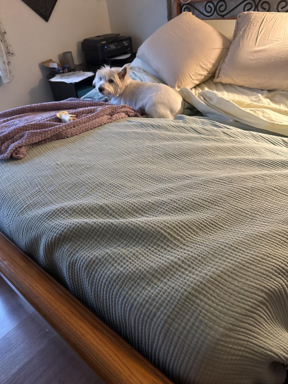 Bedsure 100% Cotton Muslin Blankets for Adults, Large Throw, Linen Beige customer photo 2