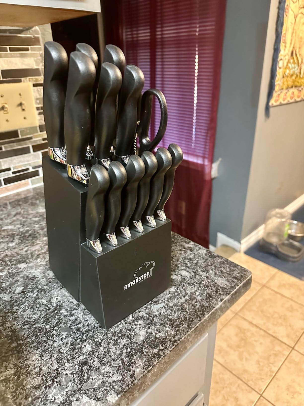 Amorston Knife Set 15 Piece Kitchen Knife Set with Block customer photo 1