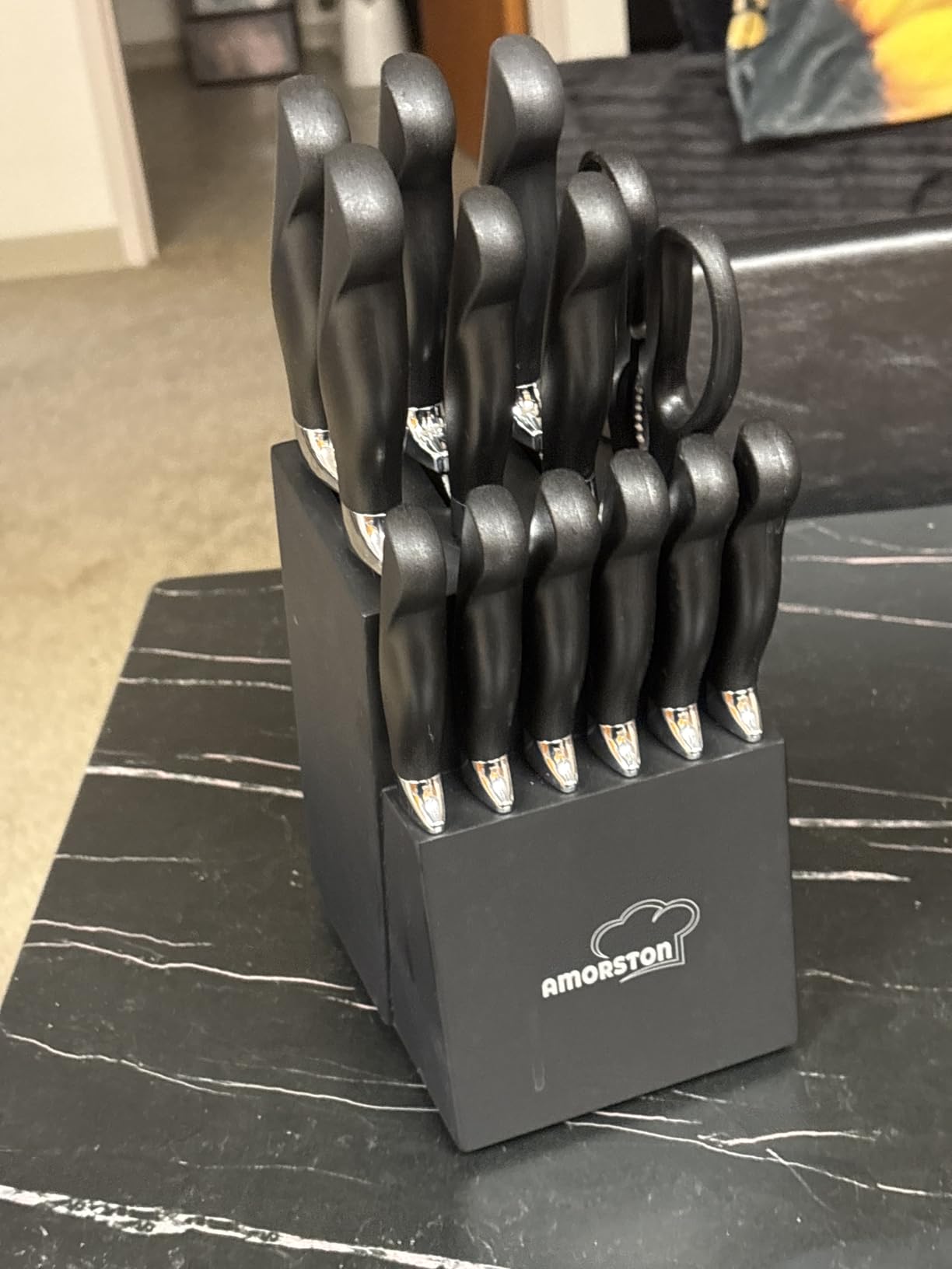 Amorston Knife Set 15 Piece Kitchen Knife Set with Block customer photo 2