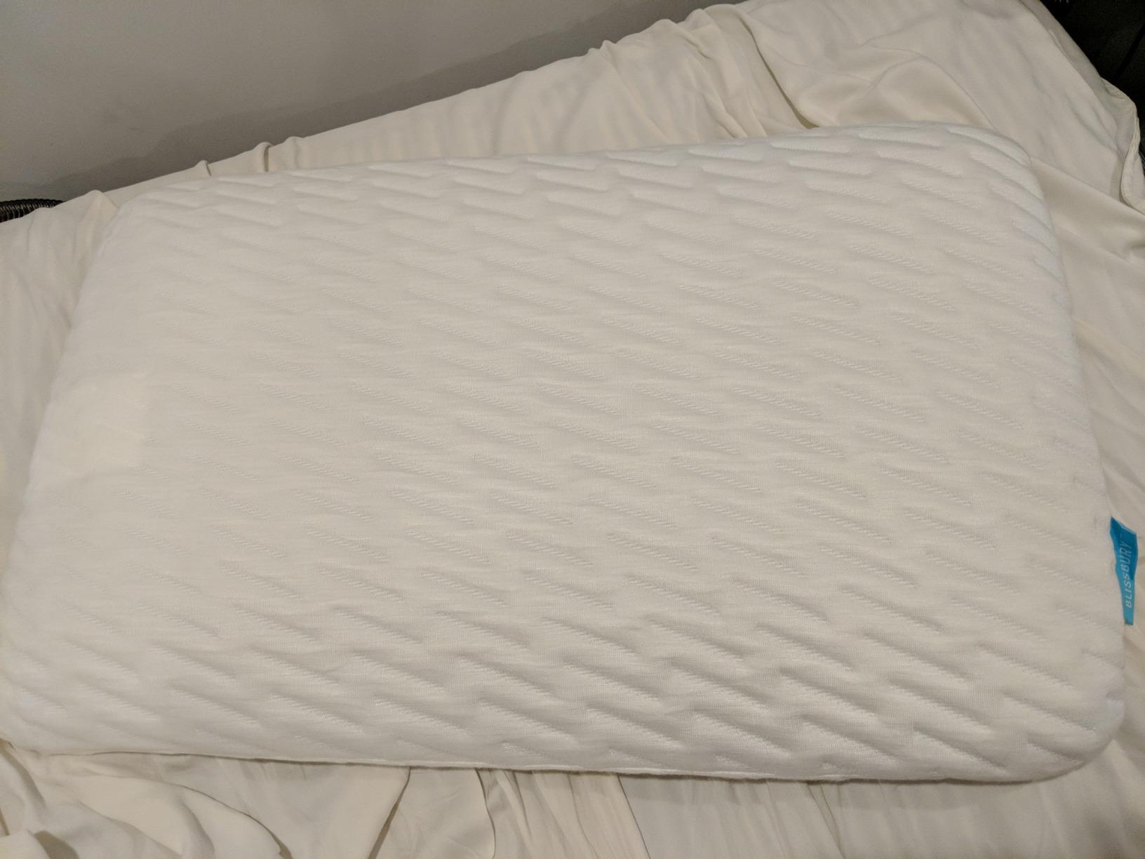 BLISSBURY Cooling Stomach Sleeper Pillow, Low Loft Memory Foam, 3.3 Inch customer photo 2