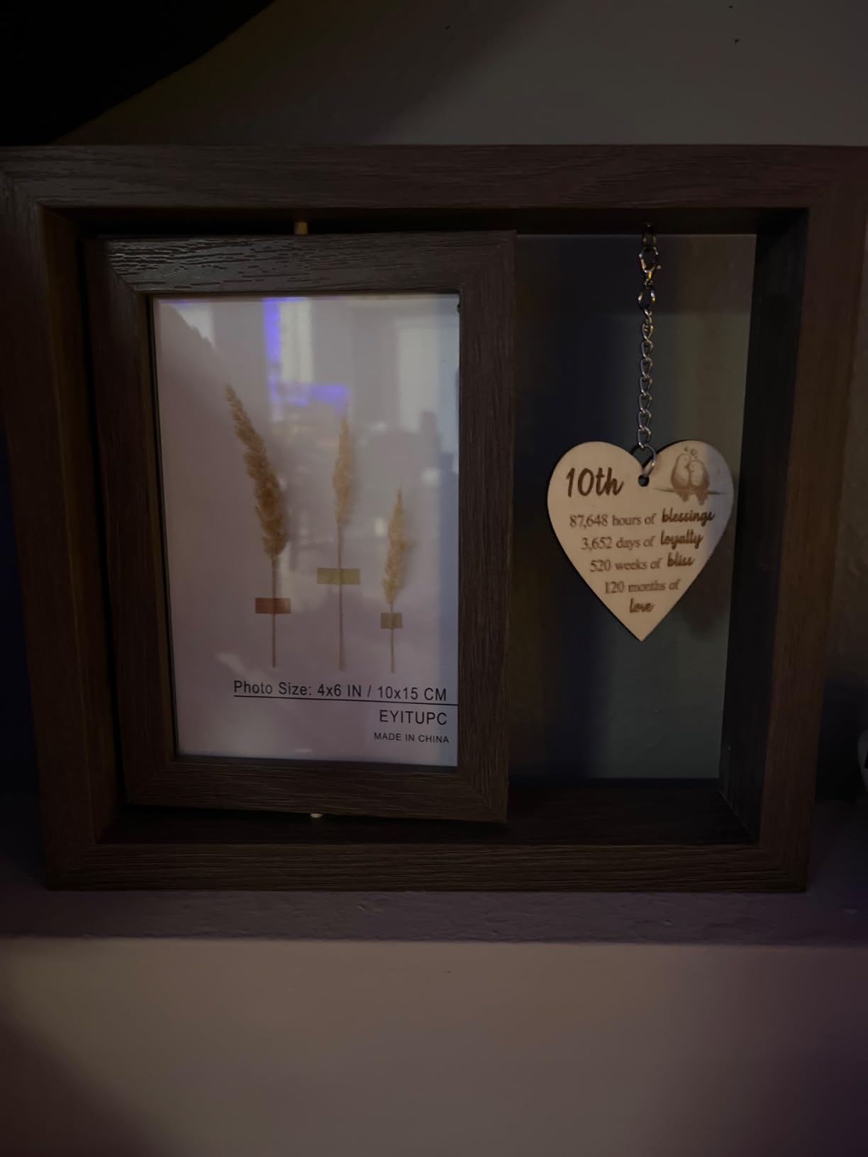 EYITUPC Rotating I Love You Wood Picture Frame Gift for Her Him Couple customer photo 1