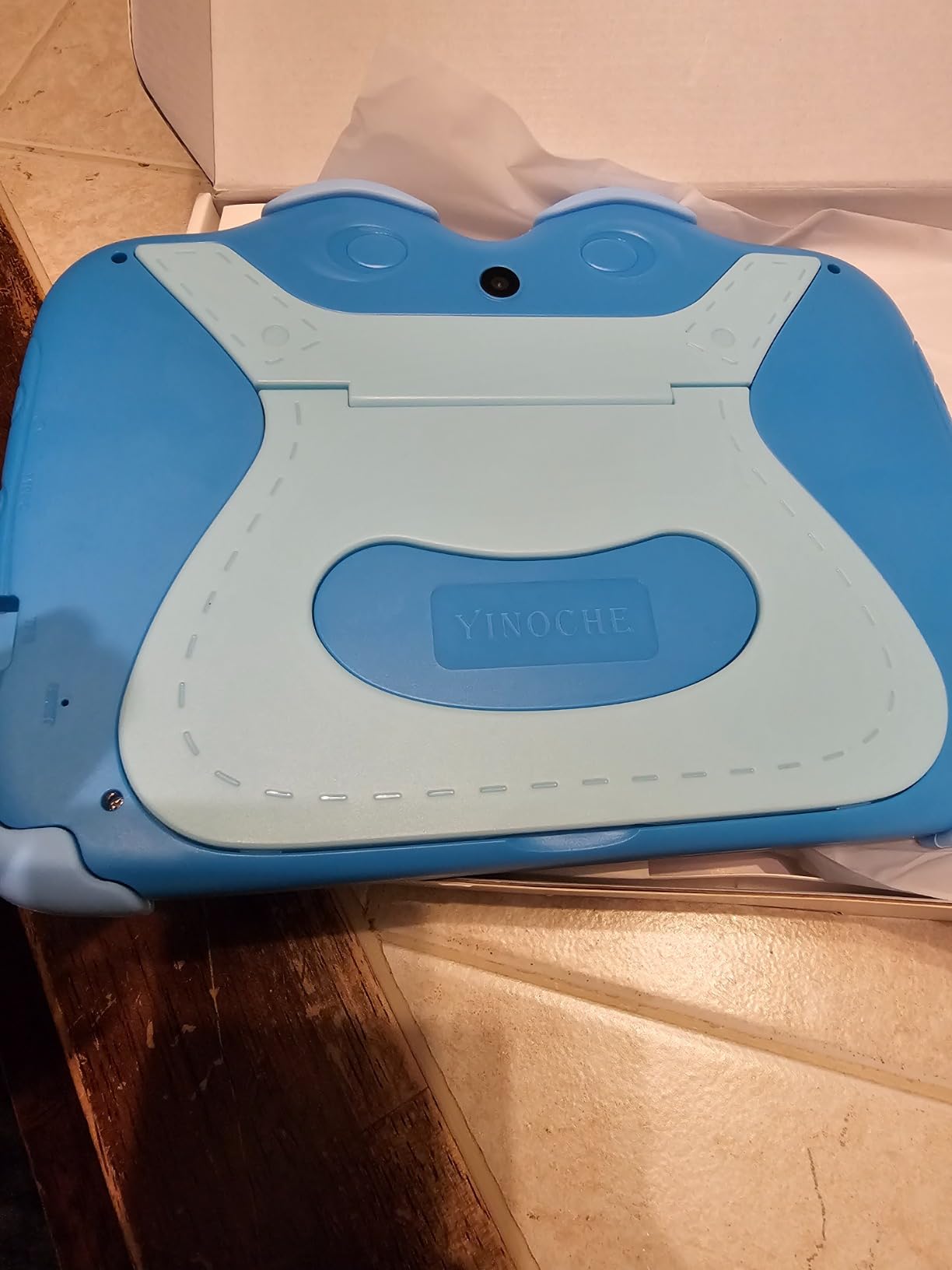 YINOCHE Kids Tablet for Kids 3-7 7'' Toddler Tablet for Toddlers Android Kids Tablets 32G Tablets for Kids WiFi Children's Tablet with Parental Control Shockproof Case Support YouTube Netflix (Blue) customer photo 2