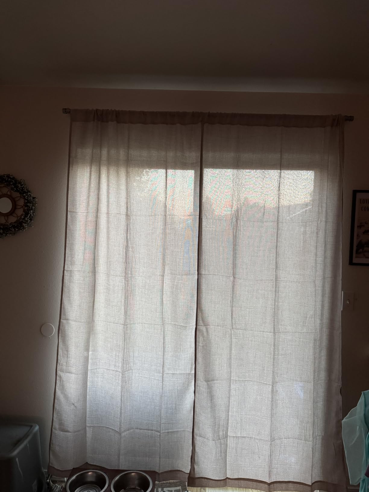 Tollpiz Linen Curtains Living Room Rod Pocket Semi Sheer Curtain Burlap Light Filtering Thick Linen Drapes for Bedroom, 38 x 63 inches Long, Natural, Set of 2 Panels customer photo 1