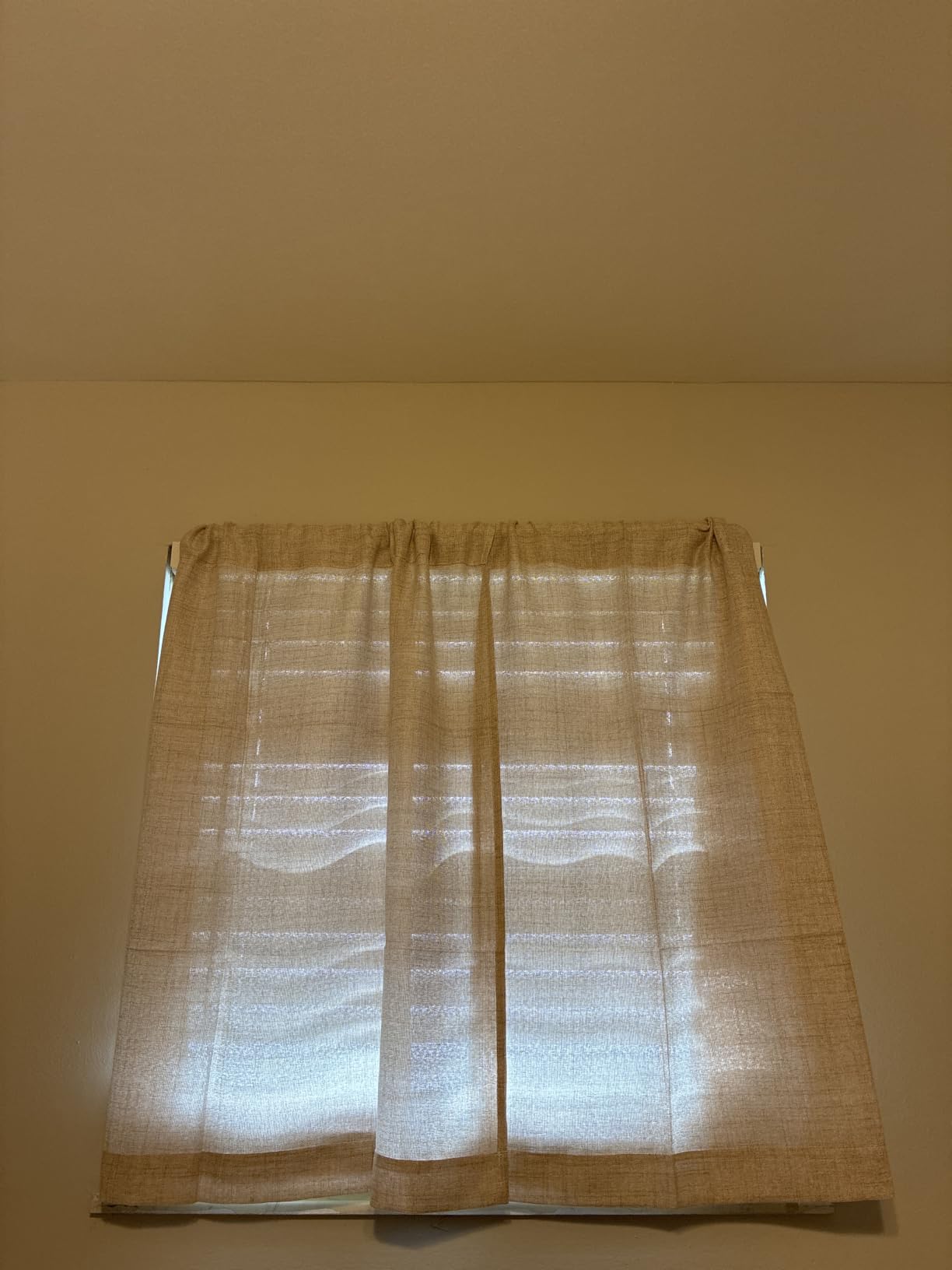 Tollpiz Linen Curtains Living Room Rod Pocket Semi Sheer Curtain Burlap Light Filtering Thick Linen Drapes for Bedroom, 38 x 63 inches Long, Natural, Set of 2 Panels customer photo 2