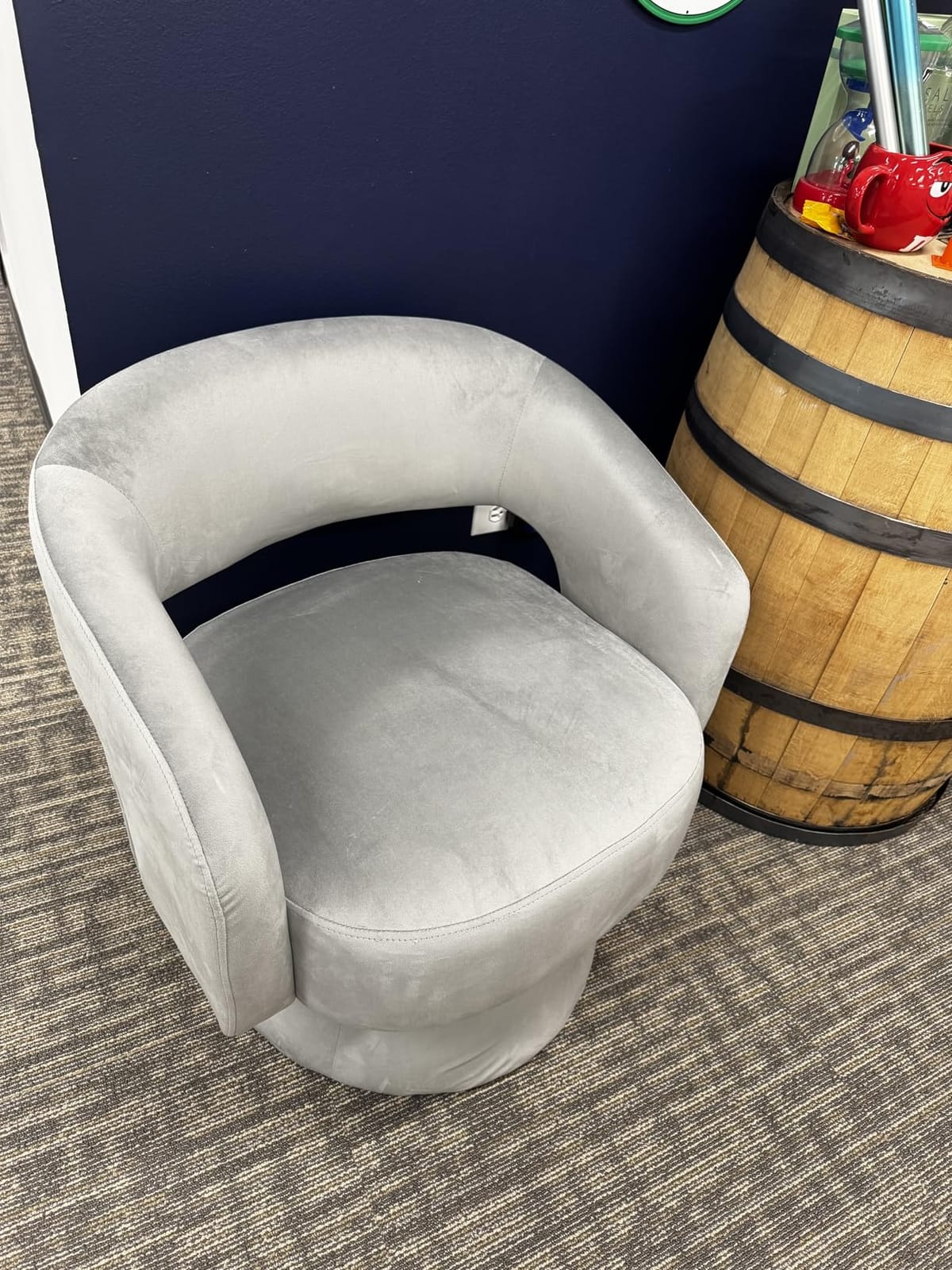 Bonzy Home Swivel Barrel Chair, Set of 2 Velvet Accent Armchair 360 Degree Swivel Club Chair for Living Room Bedroom Reception Room, Beige customer photo 2