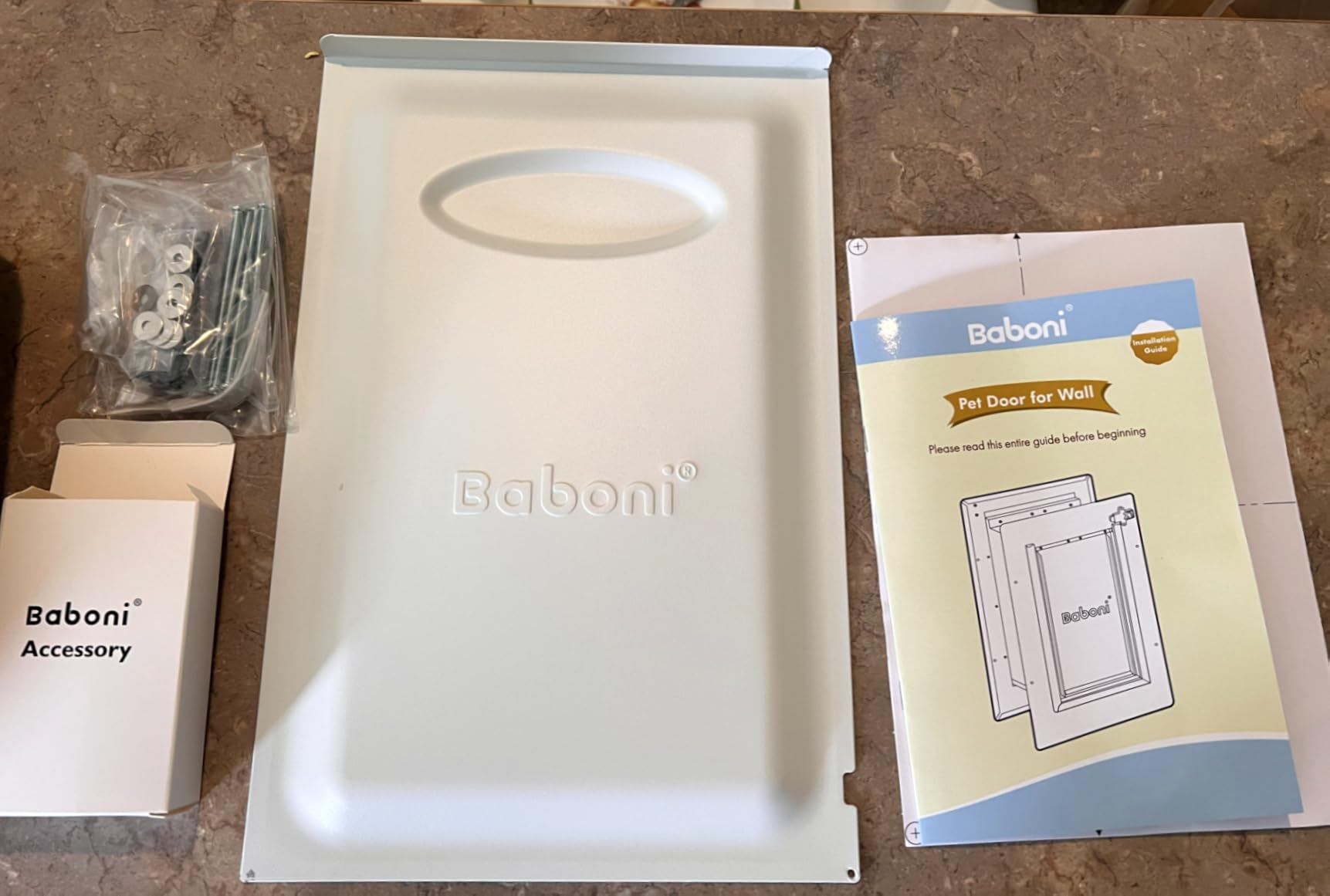 Baboni Pet Door for Wall,3-Flap,Steel Frame and Telescoping Tunnel, Aluminum Lock, Double Flap Dog Door and Cat Door, Strong and Durable (Pets Up to 100 Lb) -Large customer photo 2