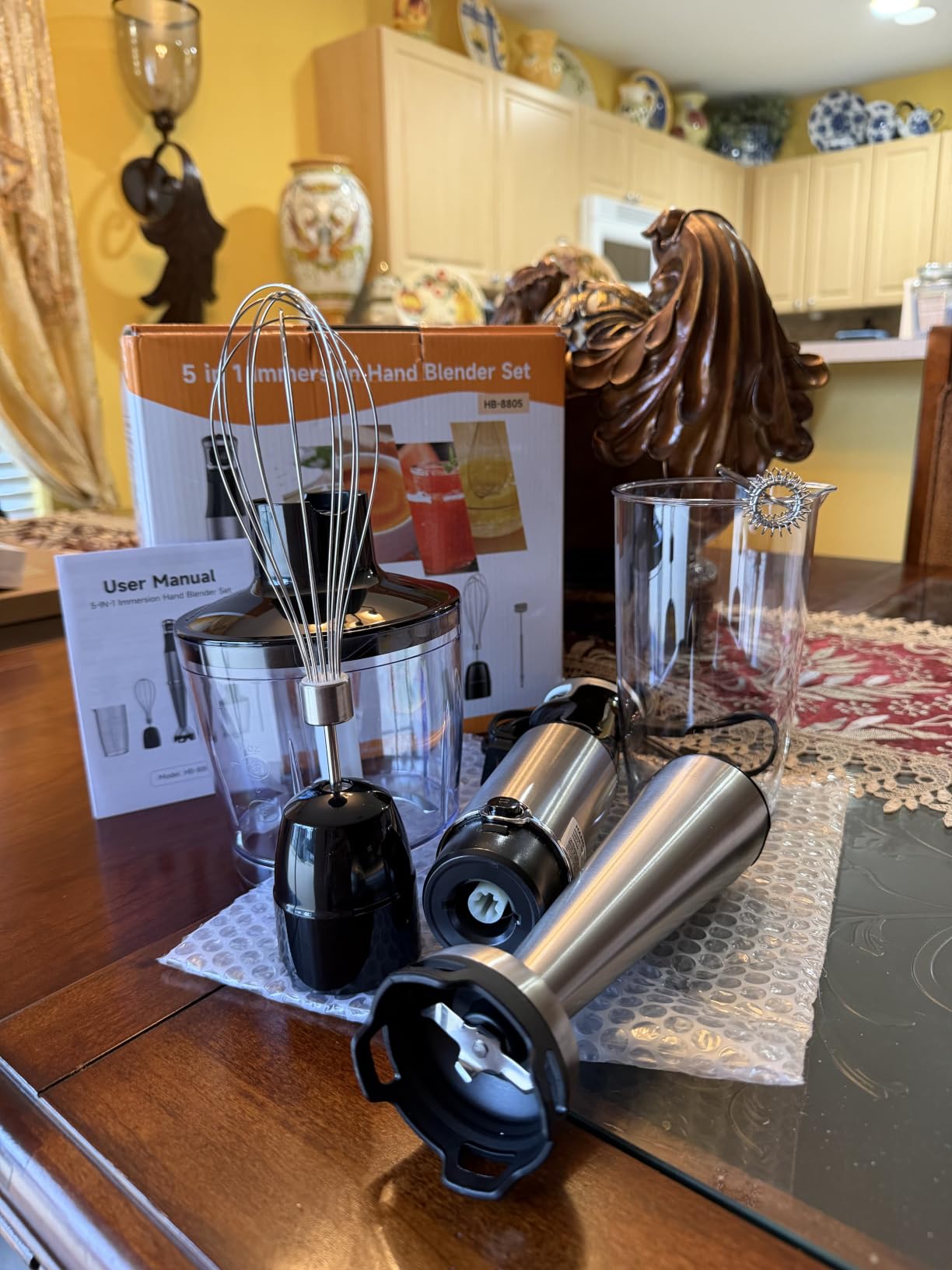 Turelar Immersion Blender Handheld Corded, 1100W 5 in 1 Hand Blender Set | Trigger Variable Speed, Emulsion Stick Mixer with Food Processor, Whisk, Frother, for Soup, Puree, Baby Food, Anti-scratch customer photo 2