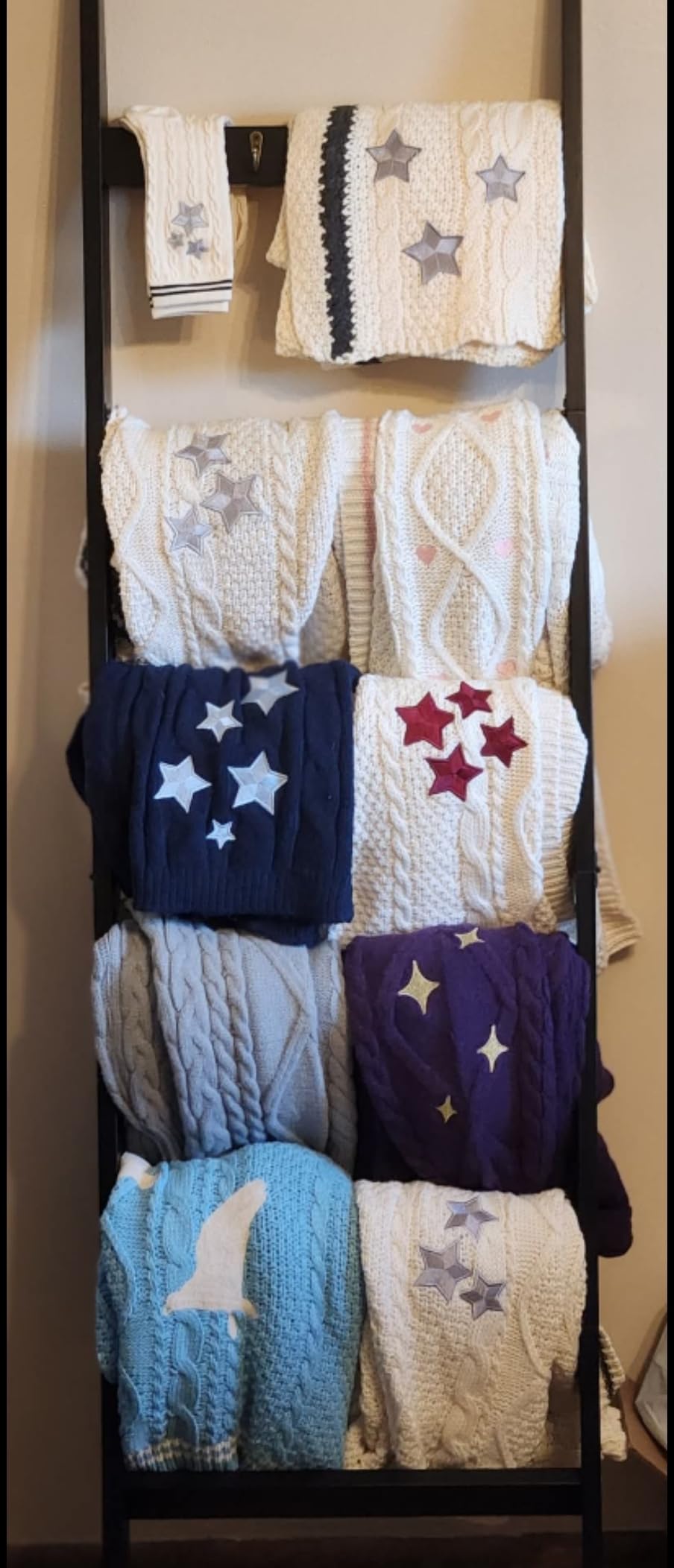 TEAKMAMA 6-Tier 5.4ft Blanket Ladder with Hooks Farmhouse Black customer photo 1