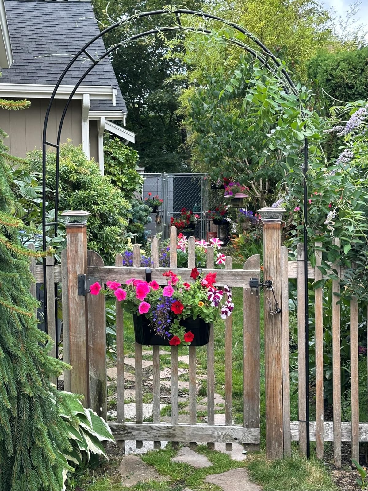 Thickened Tube Garden Arch Arbor Metal Trellis for Climbing Plants Outdoor customer photo 1
