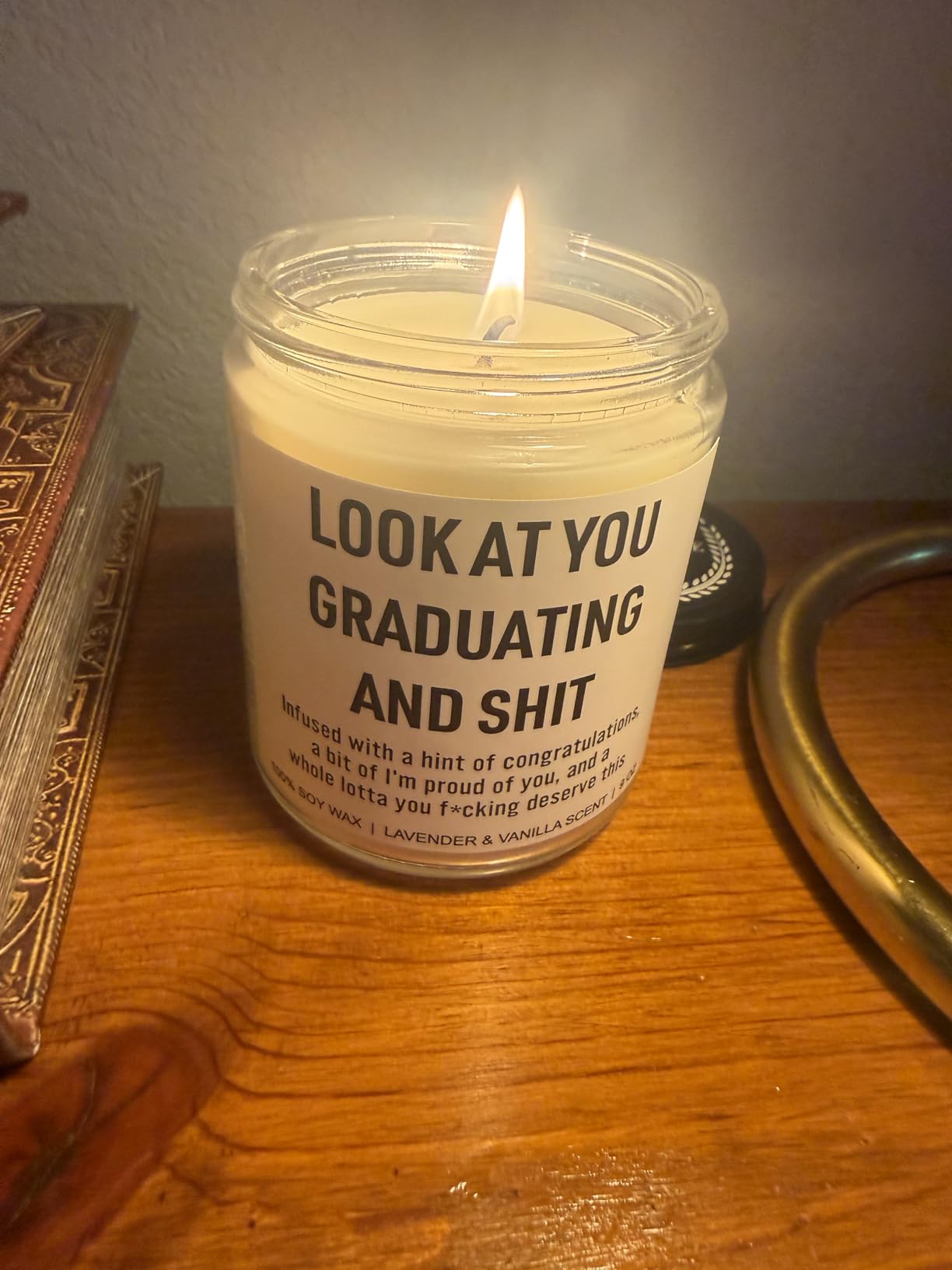 Younift Funny Grad Candle, 2026 Graduation Gifts for Her, Him - College, High School, Masters Degree, Phd, Law School, Nursing & Nurse Graduation Gifts for Women, Men - 9 oz customer photo 2