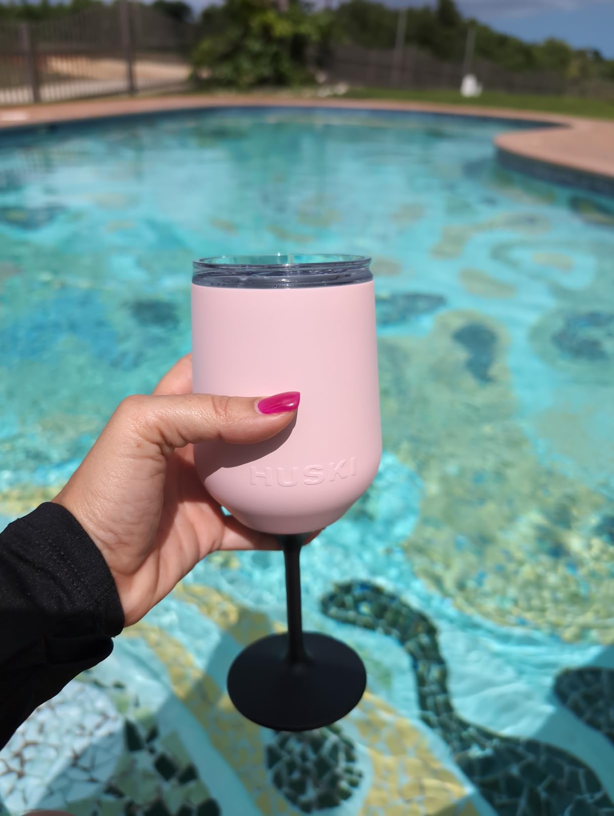 Huski Wine Tumbler 2.0 | NEW | Award-winning Design with Detachable Stem | Premium Stainless Steel Wine Glass with Lid | Triple Insulated Tumbler | 12oz Capacity | Great Gift (Powder Pink) customer photo 2