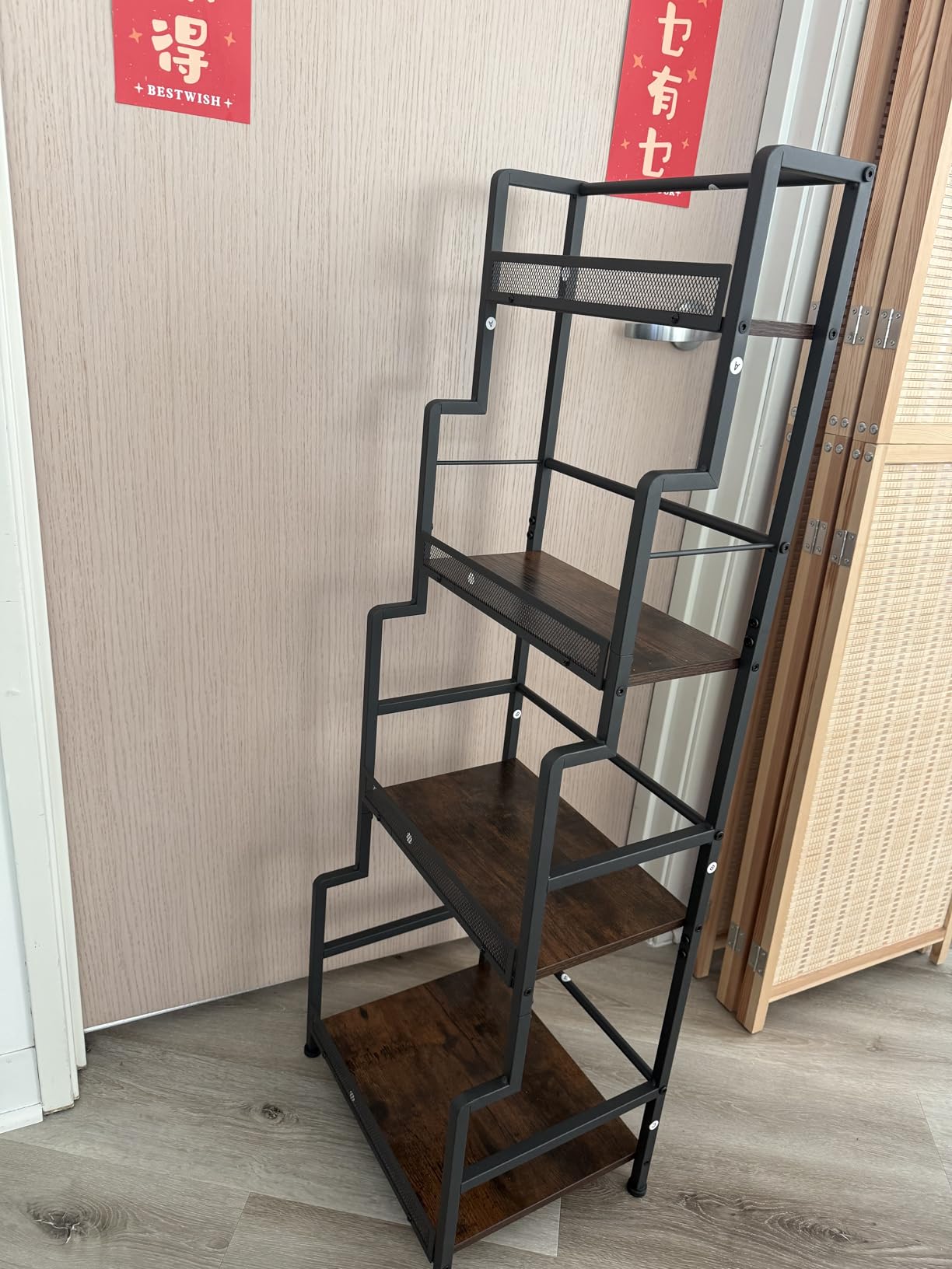 Versatile Liquor Stand for Home Bar, Wine Rack Freestanding Floor, Mini Bar Table for Liquor Whiskey Wine, 3-Tier Trapezoidal Liquor Bottle Display Shelf with Glass Holder and Fences(Patent Pending) customer photo 2