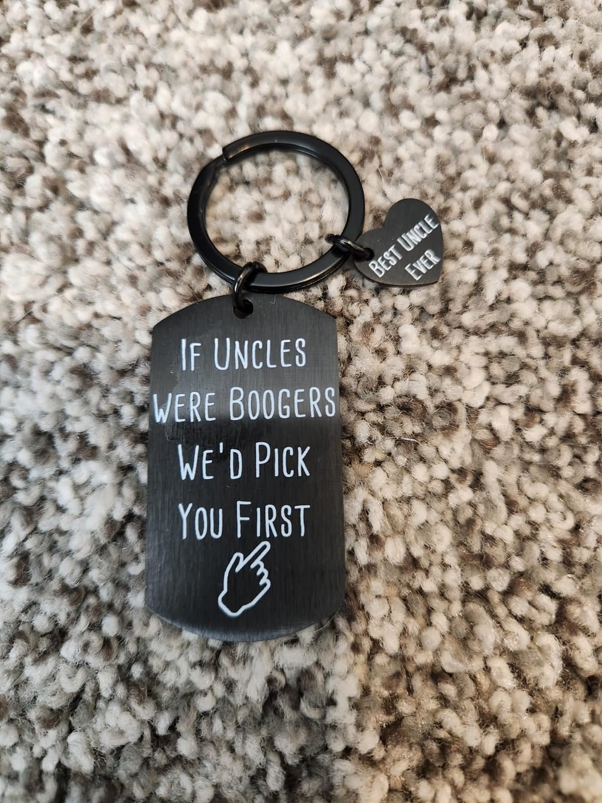Uncle Gifts for Fathers Day Uncles Gifts from Niece Nephew Funny Keychain customer photo 1