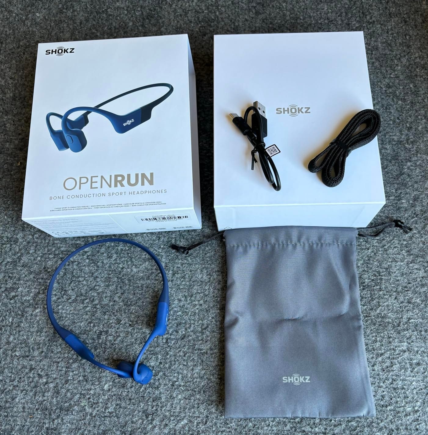 SHOKZ OpenRun Bone Conduction Bluetooth Headphones, Black, USB-C Charging customer photo 2