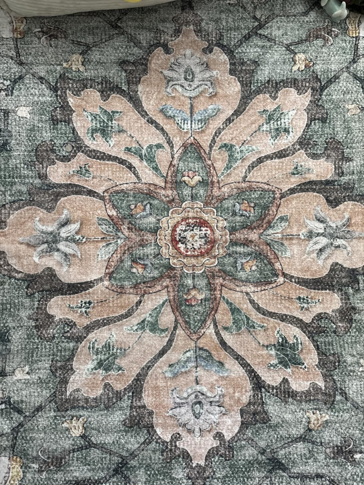 RELEANY Washable Area Rug, Runner 2'x6', Brick/Brown/Green customer photo 1