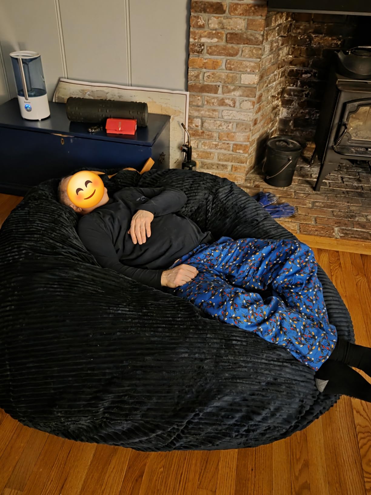 Big Joe Fuf 8Ft Giant Foam Bean Bag Chair, Oversized Couch with Removable Cover for Kids, Teens, Adults, Vanilla Latte Corded Plush, 8 Foot customer photo 2