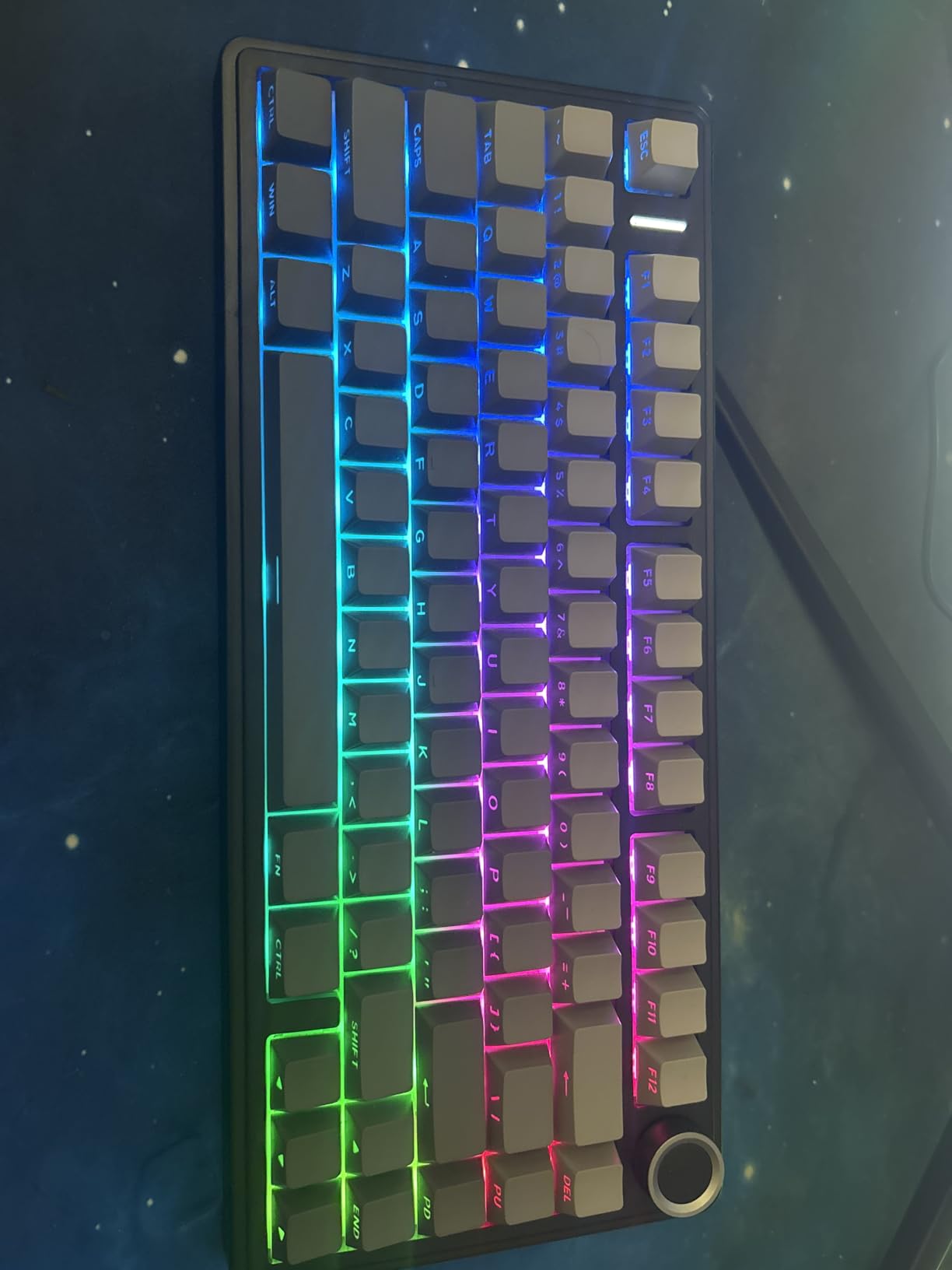 EPOMAKER x Aula F75 Gasket Mechanical Keyboard, 75% Wireless Hot Swappable Gaming Keyboard with Five-Layer Padding&Knob, BT/2.4GHz/USB-C, RGB (Purple, LEOBOG Reaper Switch) customer photo 2