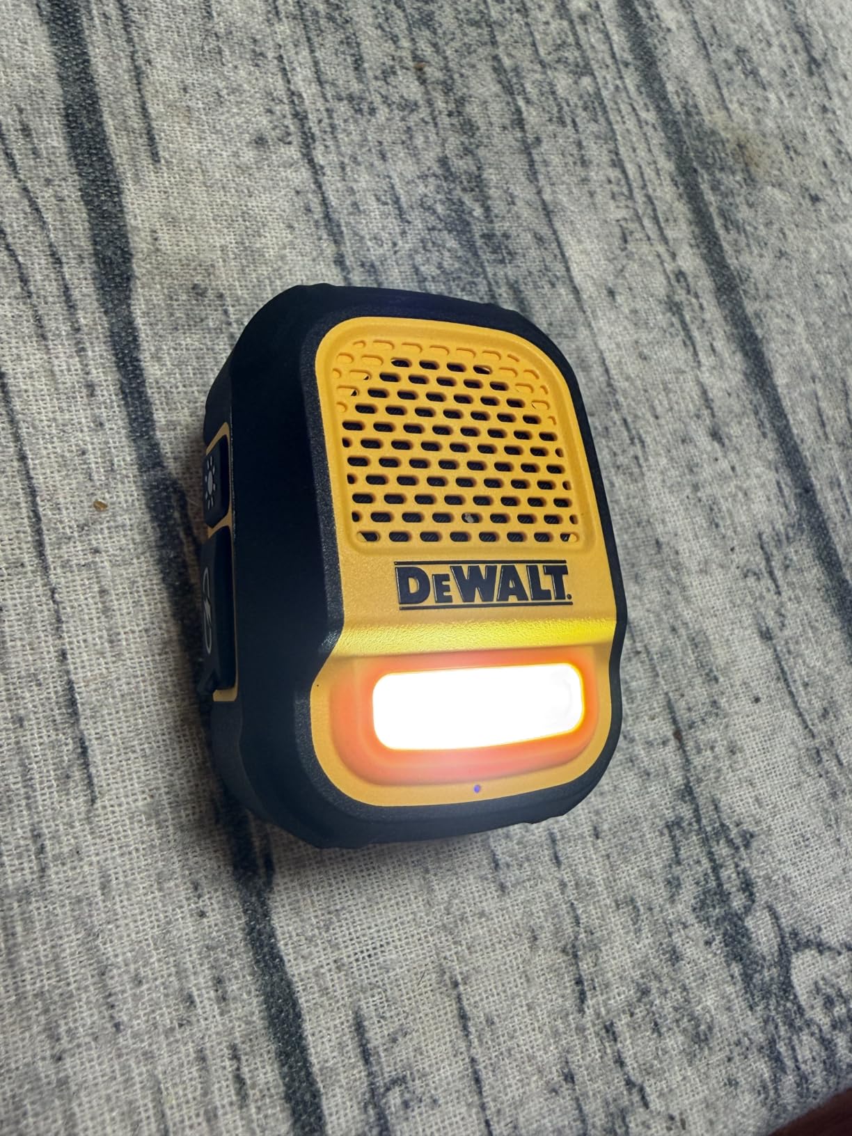 DEWALT Mini Wearable Bluetooth Speaker, Clip-On Jobsite Pro (Yellow) customer photo 1