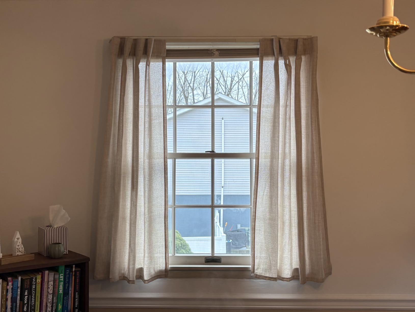 BGment 96 Inch Length Linen Semi Sheer Curtains for Living Room 2 Panels customer photo 2