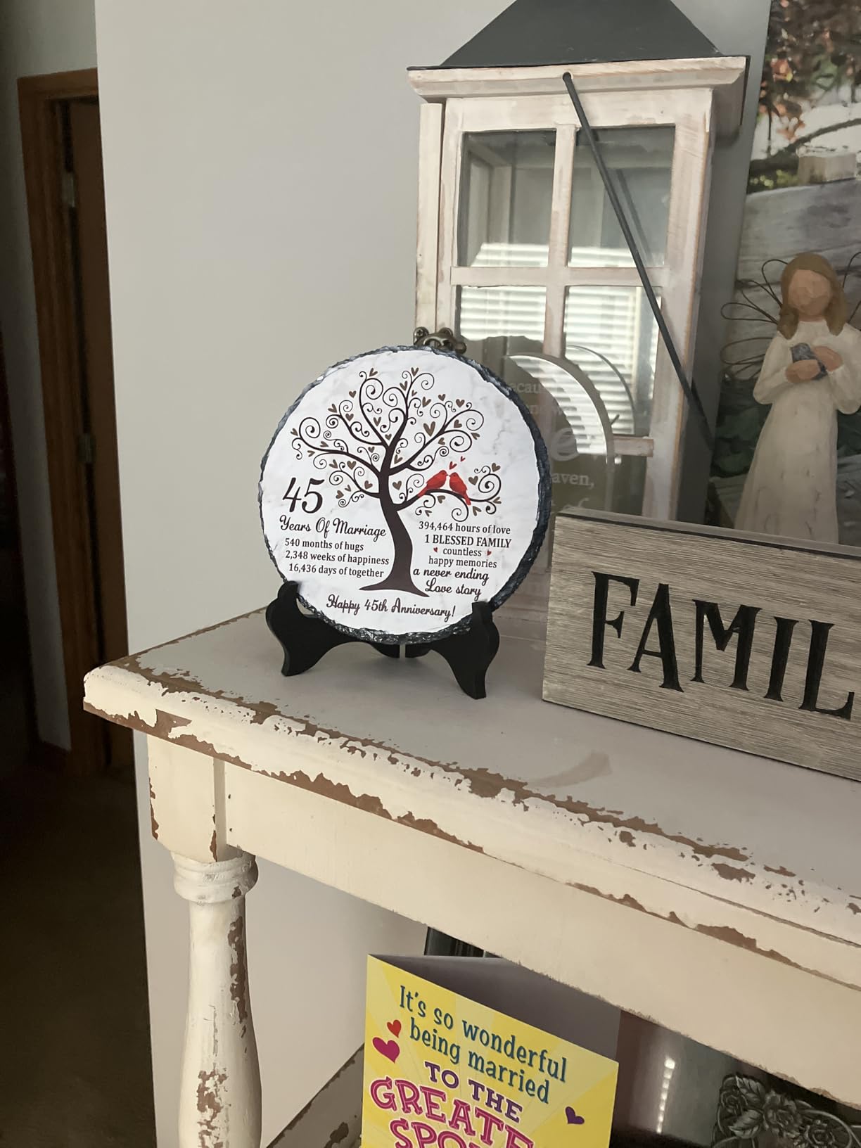 Ruby Couple Slate Plate - 40th Anniversary Wedding Gifts for Parents Couple - 40th Anniversary Unique Gift Ideas - 40 Years of Marriage Decoration, Plaque, Keepsake customer photo 1
