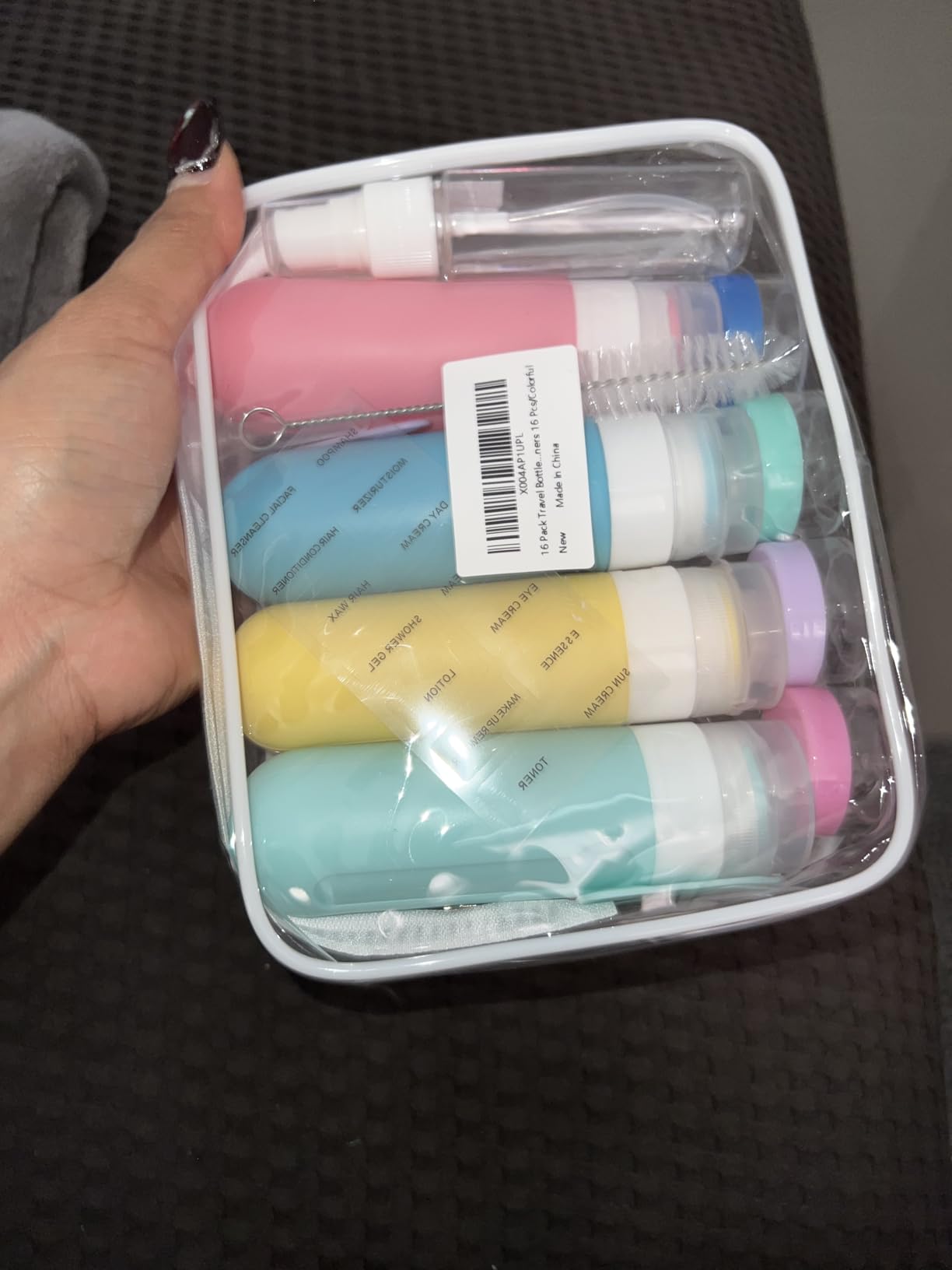 16pack Travel Bottles for Toiletries, TSA Approved LeakProof Squeezable Silicone Toiletry Containers for Shampoo, Conditioner, 3oz Portable Refillable Traveling Size Liquid Containers (16Pcs/Colorful) customer photo 1