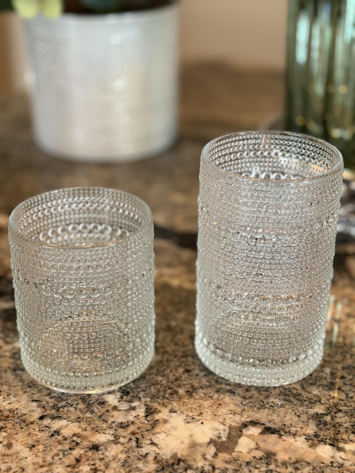 Moretoes Hobnail Drinking Glasses Set of 12 Vintage Water Glass Cups customer photo 2