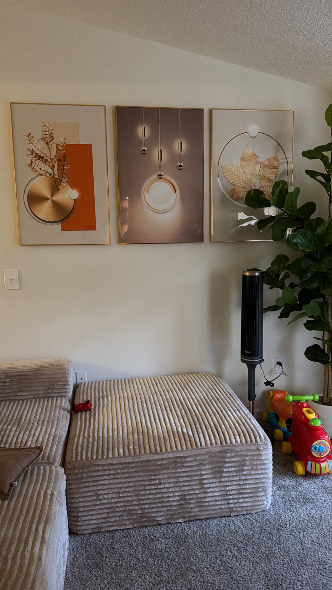 Large Framed Modern Luxury Wall Art for Living Room, 3 Piece 24x36 In customer photo 1