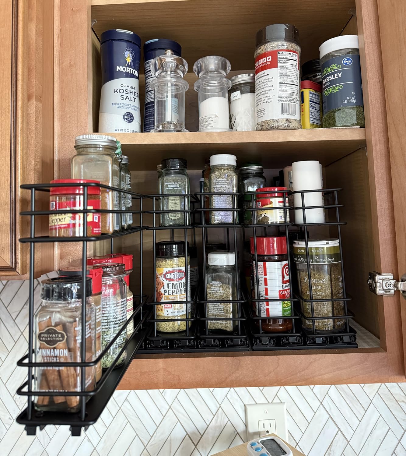 Mystozer Pull Out Spice Rack Organizer for Cabinet, Slide Out Spice Racks customer photo 2