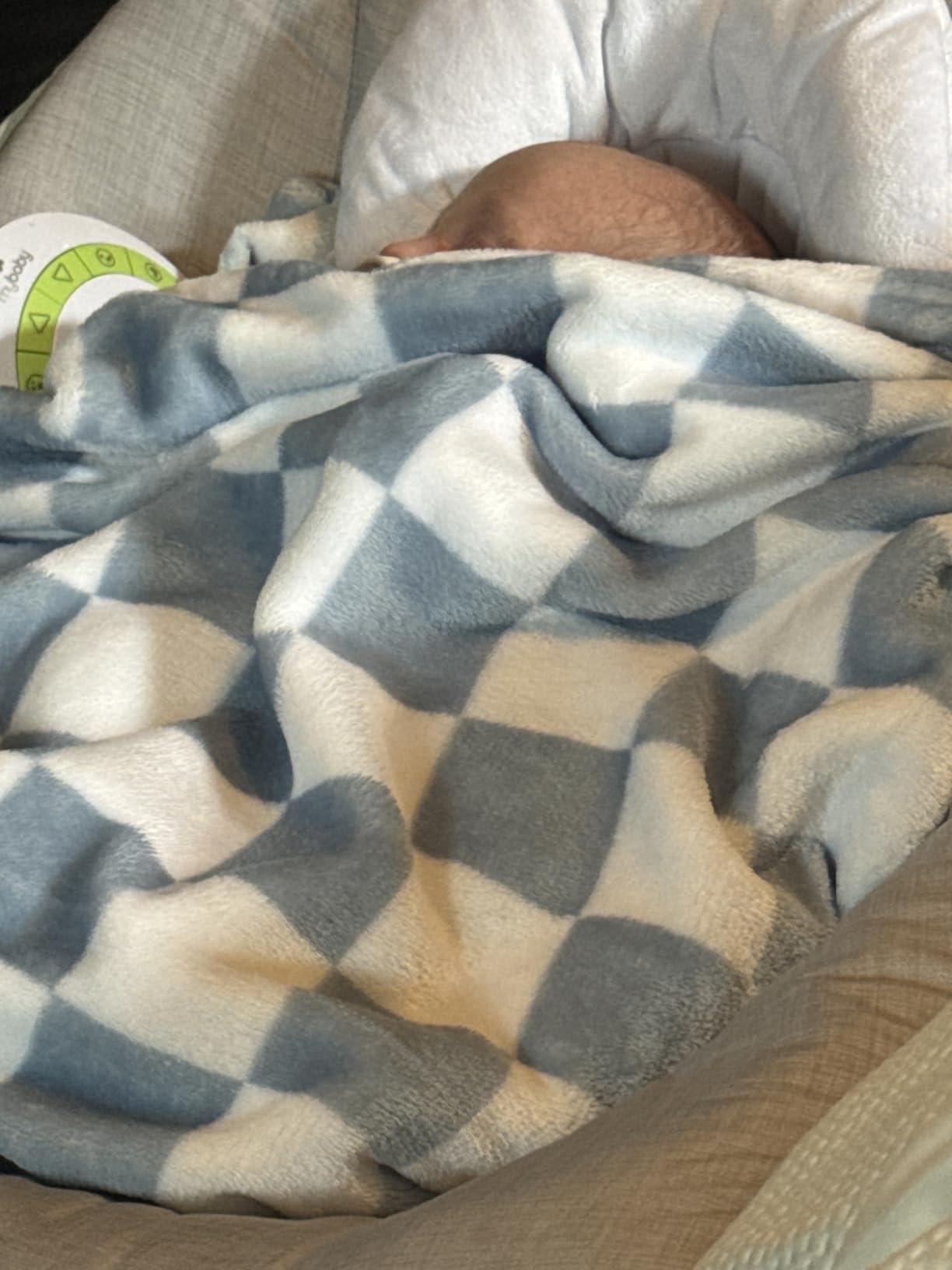 Yurhap Checkered Baby Blanket Fleece Baby Blankets for Boys, Ultra Soft Cozy Fluffy Infant Toddler Newborn Receiving Blankets for Crib Stroller, 30''x40'', Blue customer photo 1
