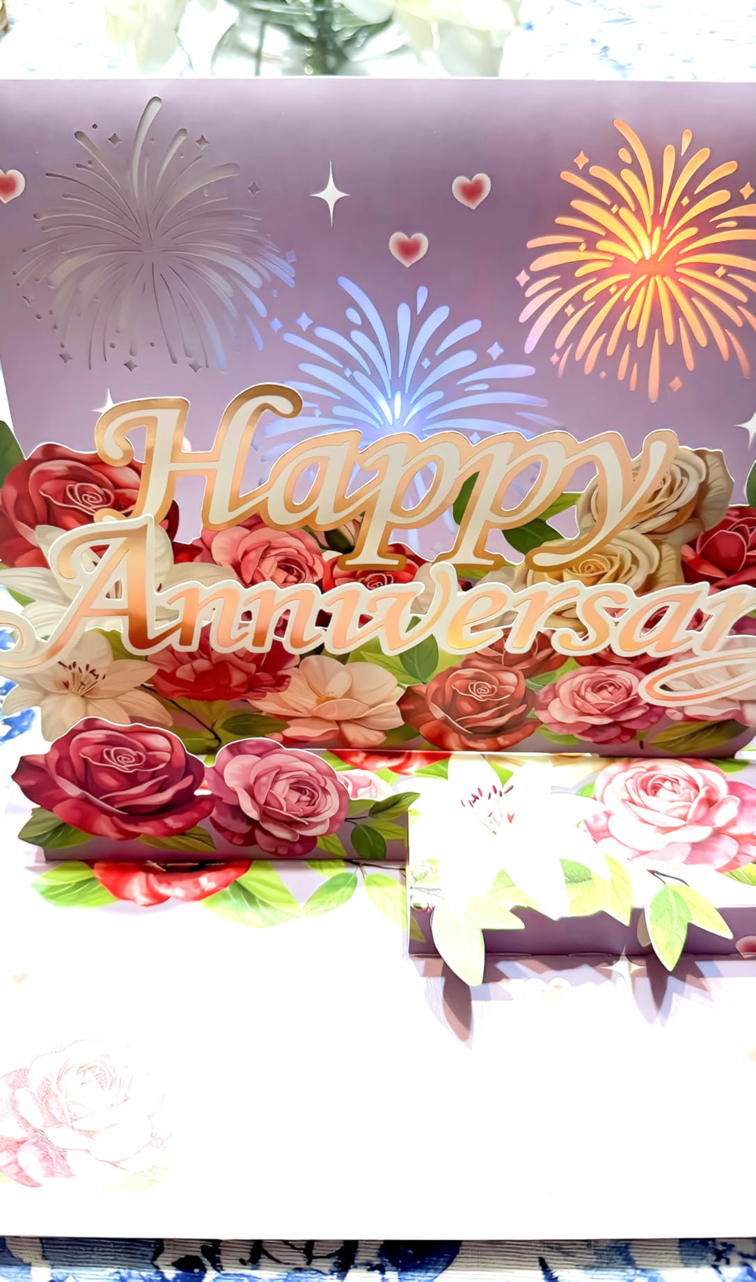 Airpark Anniversary Card, Pop Up Happy Anniversary Cards with Music & Light customer photo 1