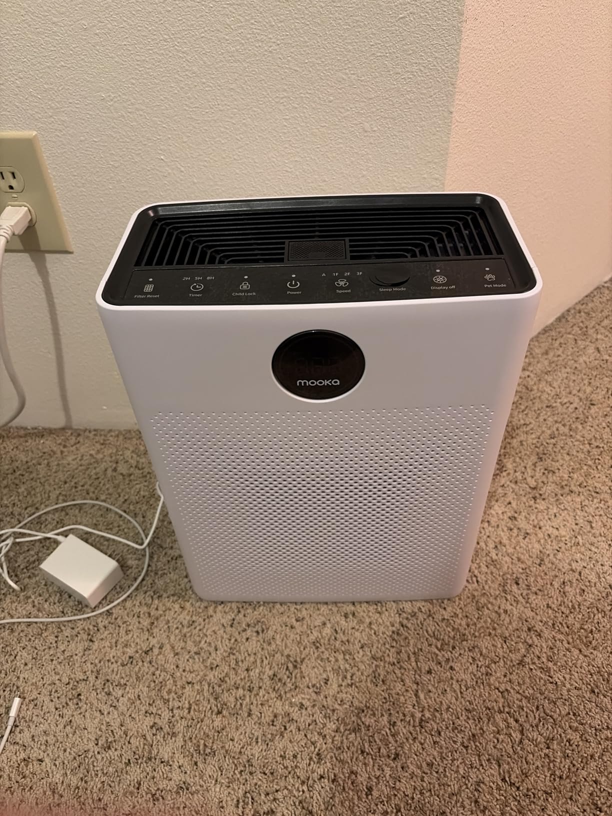 Air Purifiers for Home Large Room up to 2200sq.ft, MOOKA Air purifier for Home Pets with Washable Filter, PM 2.5 Display Air Quality Sensor Air Cleaner for Bedroom, Dorm room, Pets, Office PR1 (White) | Pet Mode Air purifier with 26db Quiet HEPA Sleep Mode, AQI Display, Air Cleaner for Pets Hair Dander, Smoke, Odors, Pollen customer photo 2