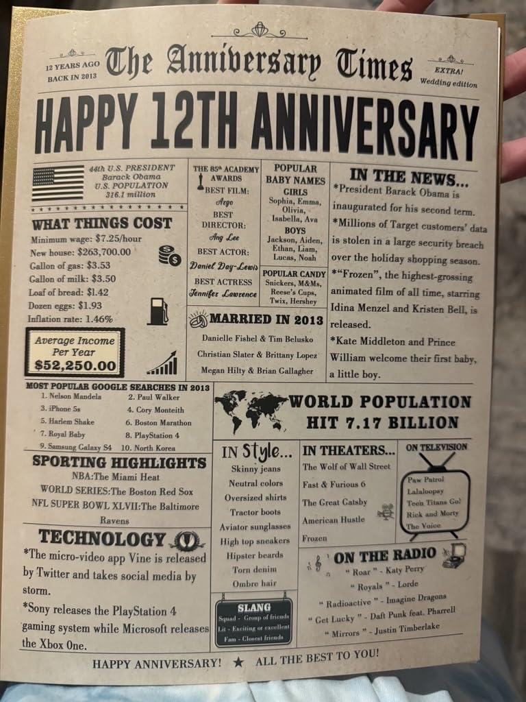 FANCYLUCKY Large 25th Anniversary Card for Husband Wife Couples customer photo 2