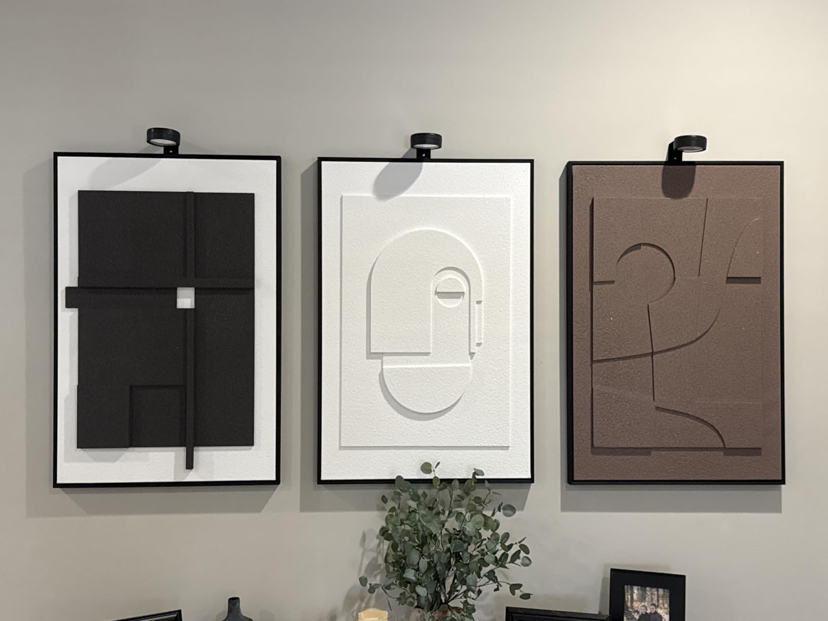 3D Textured Framed Abstract Wall Art Set, 3 Piece Modern Artwork, 16x24 In customer photo 1