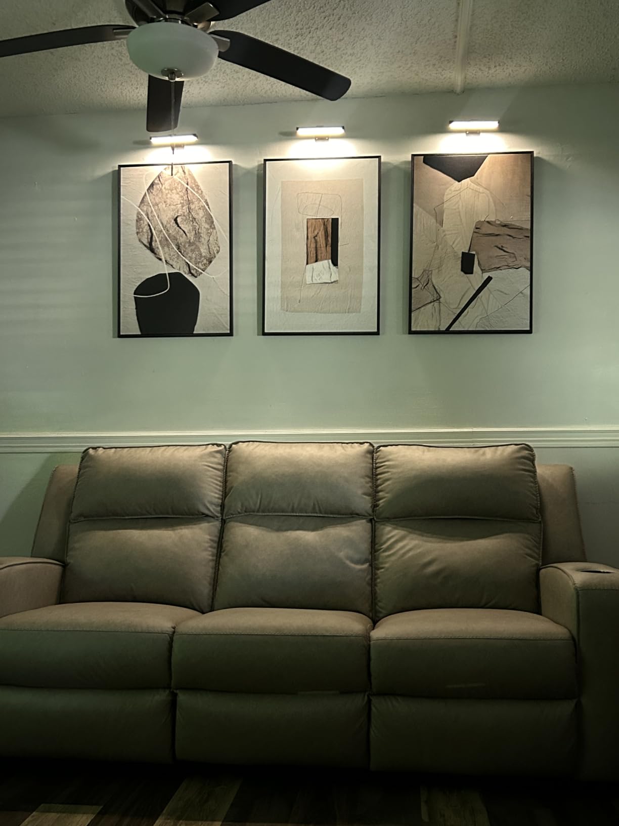 Large Framed Neutral Abstract Wall Art for Living Room,Set of 3, 24x36 In customer photo 2