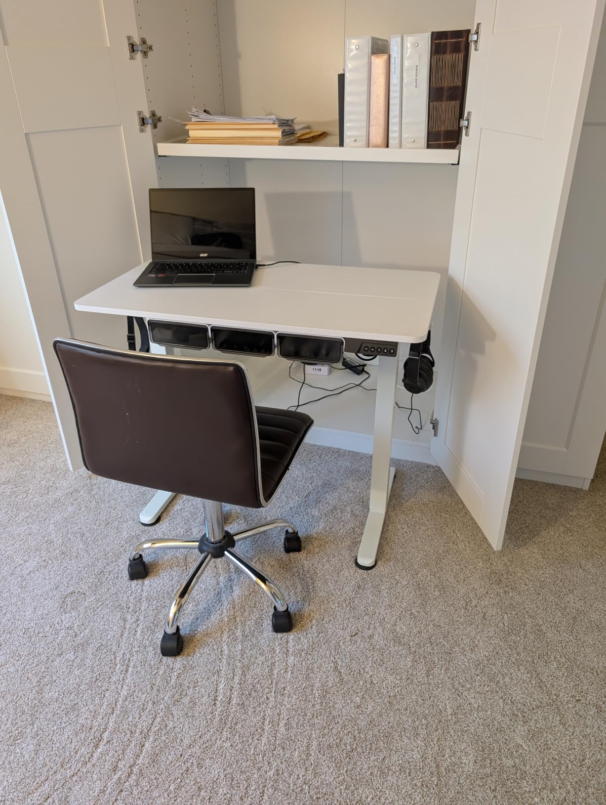 Kingant Standing Desk, 35x20 Inch Electric Height Adjustable Computer Desk customer photo 2