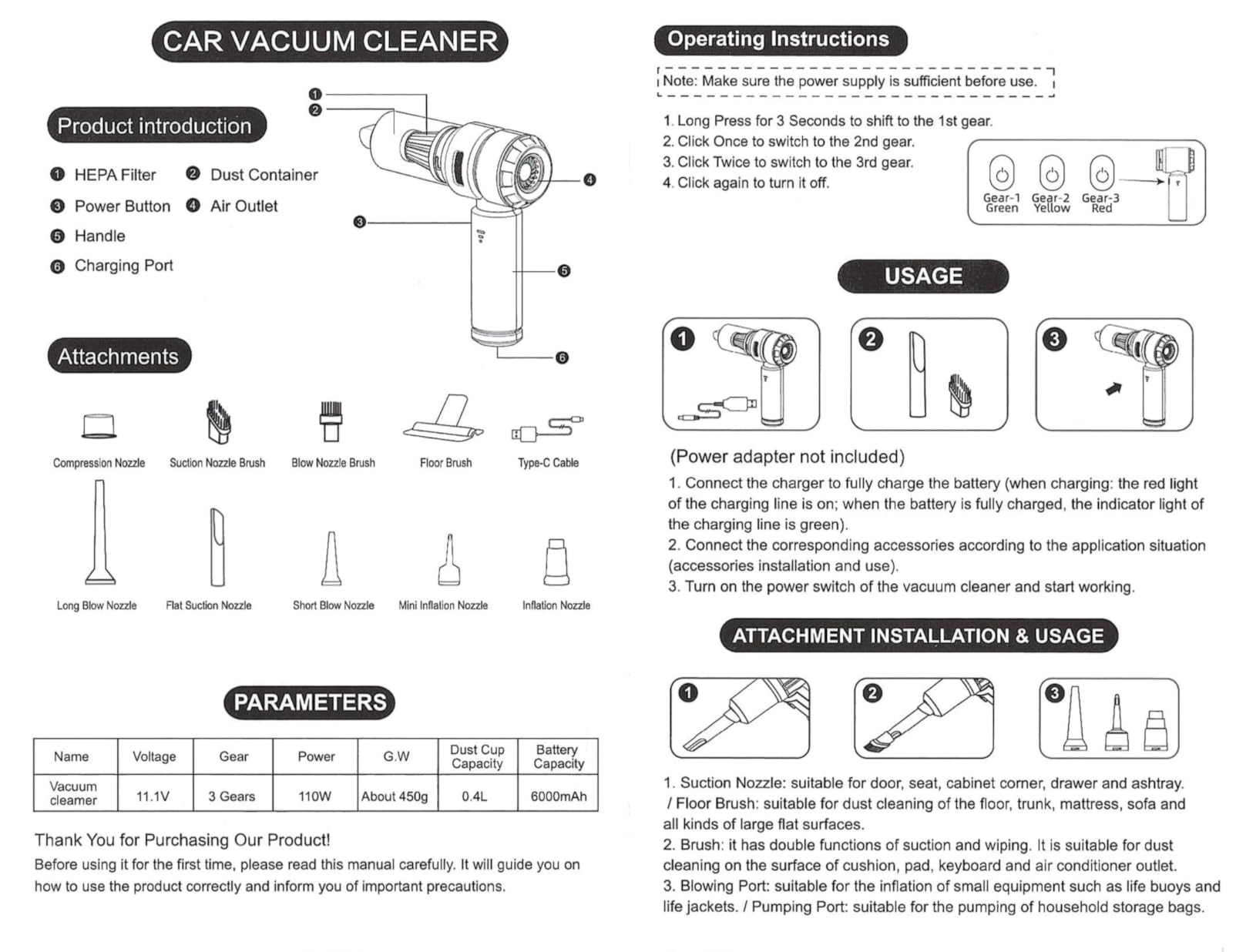 Car Vacuum Cleaner High Power - 22000PA Portable Car Vacuums 4 in 1 Compressed Air Duster & Blower Hand Held Vacuum Cordless with Brushless Motor for Cars Home Office Camping Ideal Gifts for Men women customer photo 2