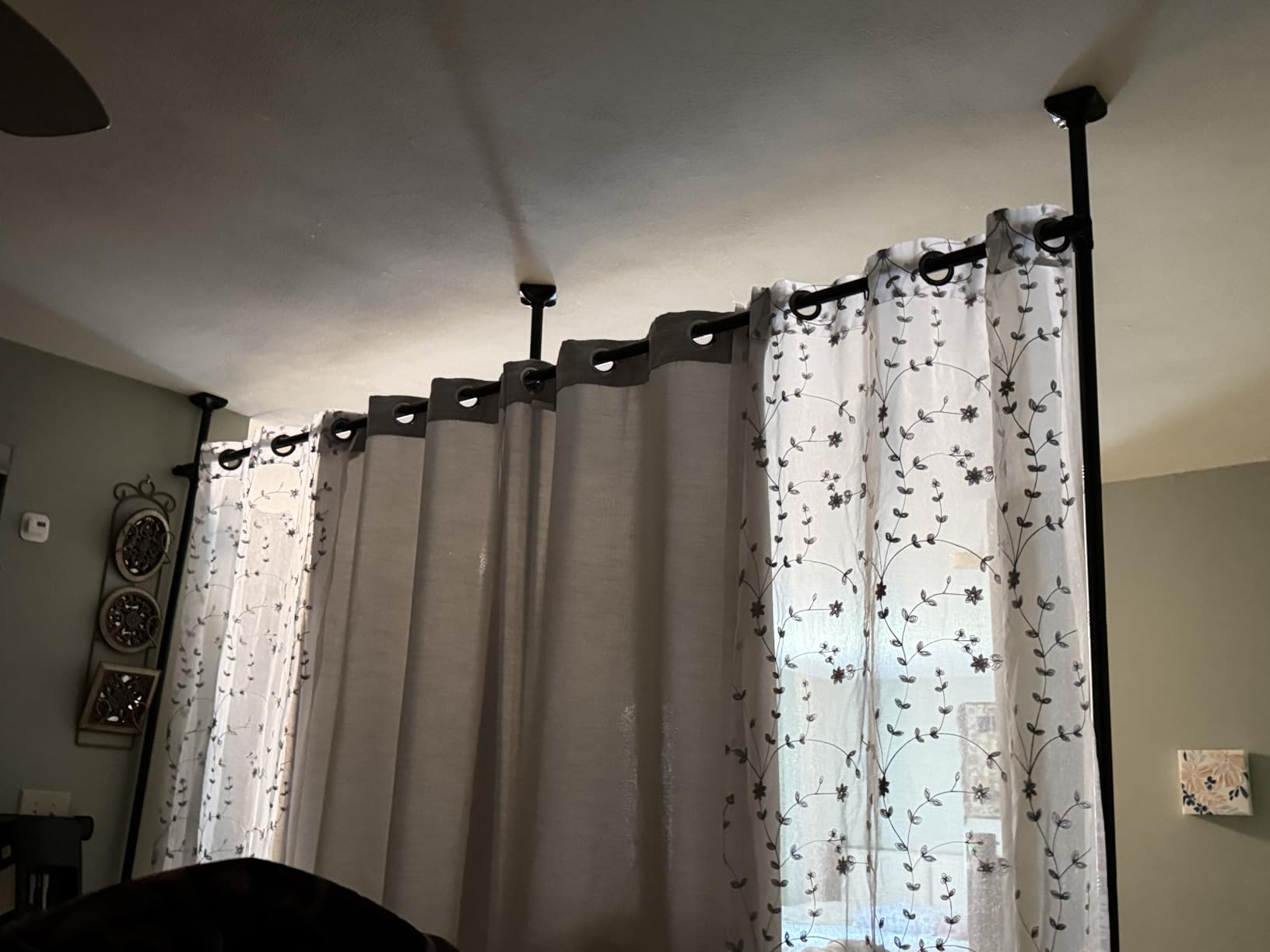 SUNALLY Room Divider for Separation 28-114in(W) Privacy Wall Divider, Black customer photo 1