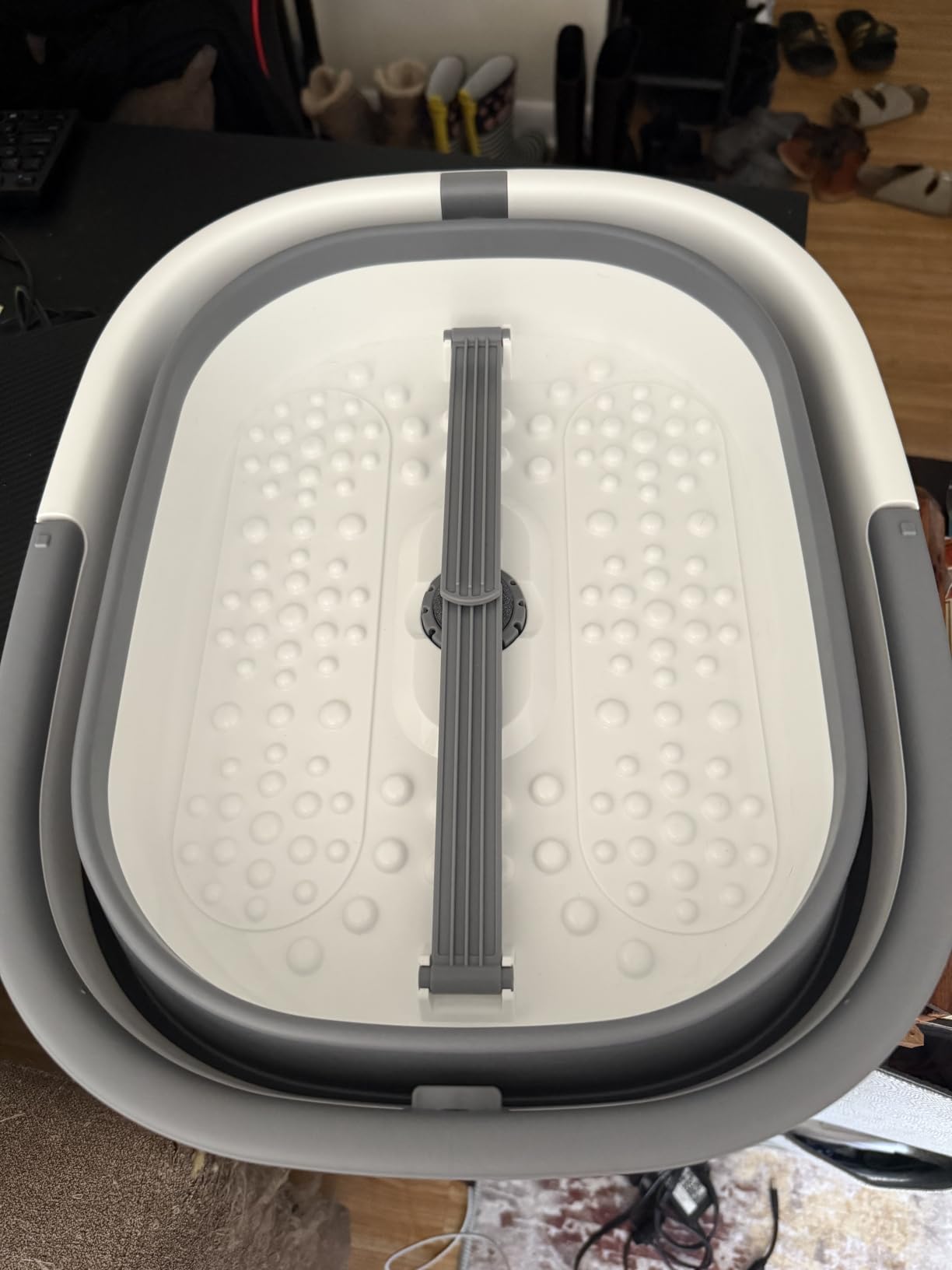 Nekteck Collapsible Foot Soaking Tub for Foot Bath Soak Foot Spa, Grey | 138 Acupressure Nodes & Pumice Stone, Foot Massager, Foot Health, 2 Stable Support Bars, Gifts for Men Women Dad Mom customer photo 2