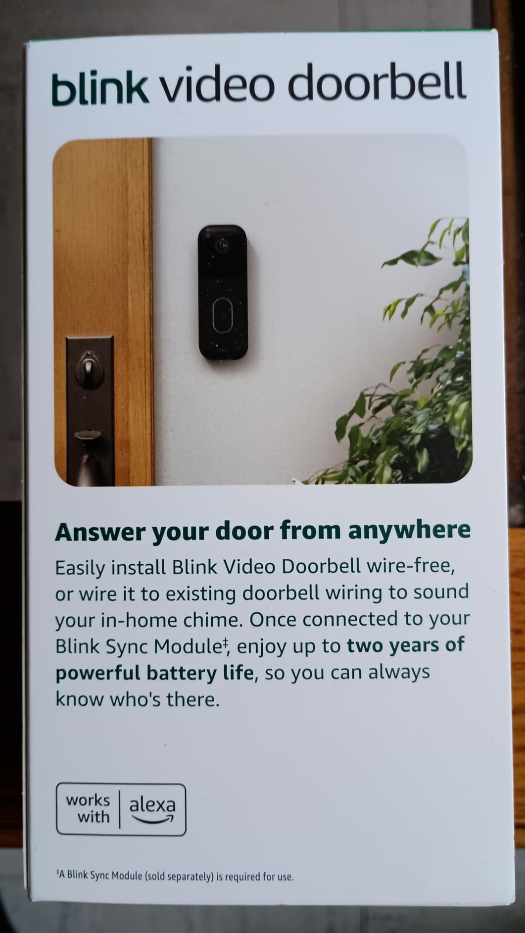 Blink Video Doorbell – Head-to-toe HD view, two-year battery life, and simple setup. Required Sync Module not included – Add-On (White) customer photo 1