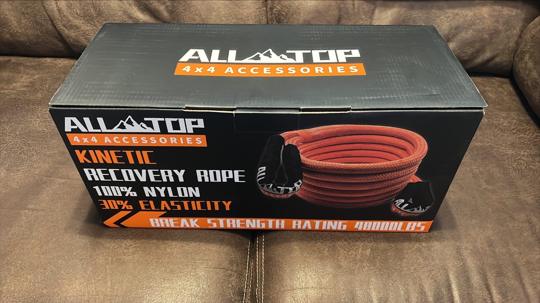 ALL-TOP Kinetic Recovery Rope Kit w/ 2 Soft Shackles, 83000Lbs, 1.5in x 30ft, Heavy Duty 30+% Elasticity, 27600Lbs Work Load Limit for 4x4 Offroad Vehicle customer photo 2