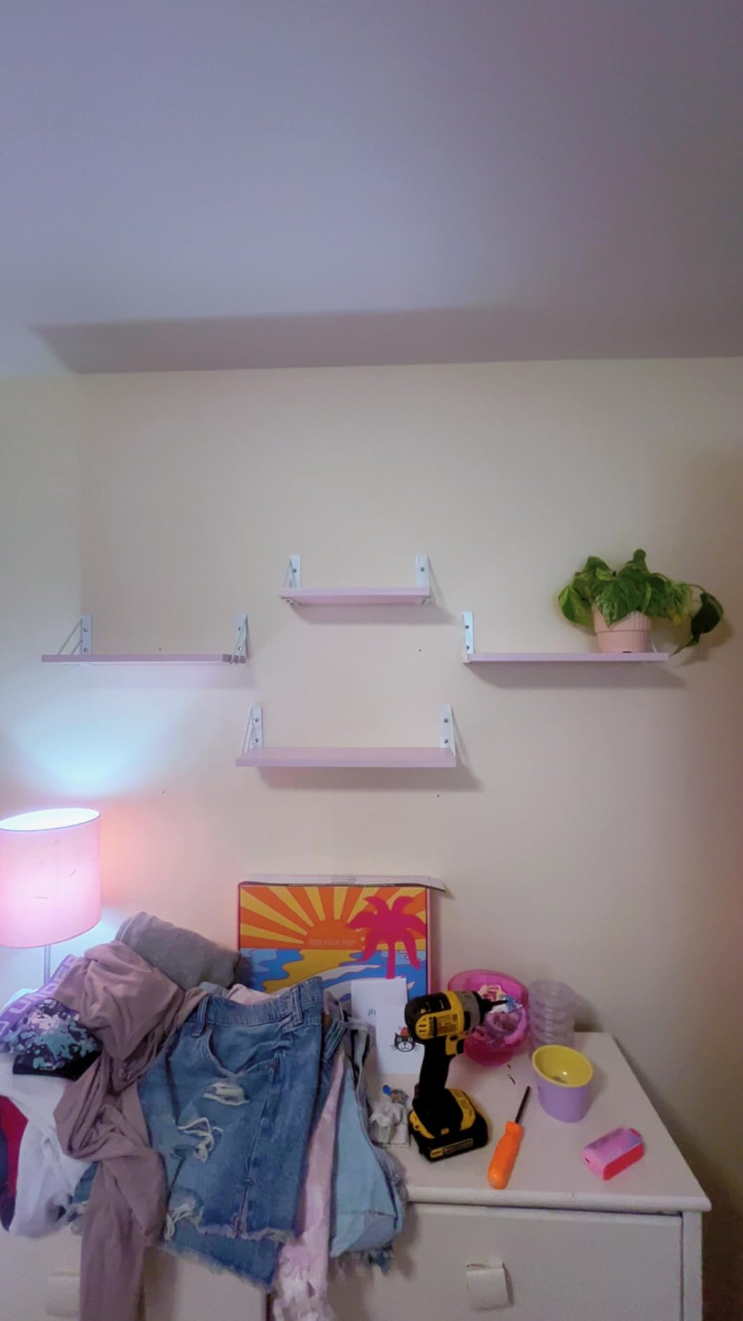 BAYKA Wall Mounted Black Floating Shelves for Wall (Set of 4, 16
