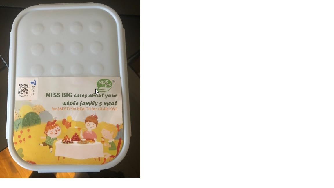 MISS BIG® Large Bento Lunch Box for Adults, 1900ml, 3 Compartments, Gray customer photo 2