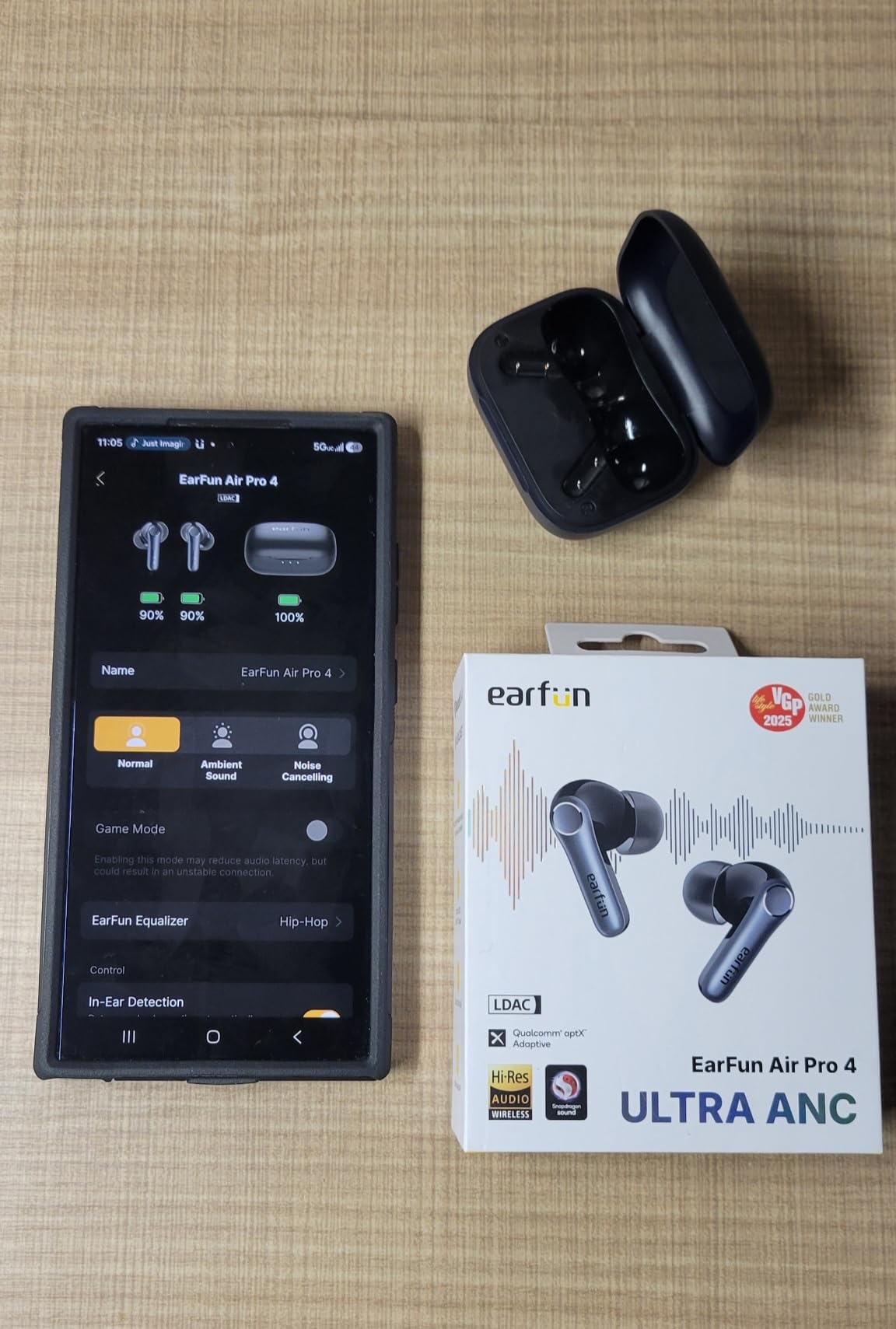 EarFun Air Pro 4 Adaptive Hybrid Noise Canceling Wireless Earbuds, 6 Mics customer photo 2