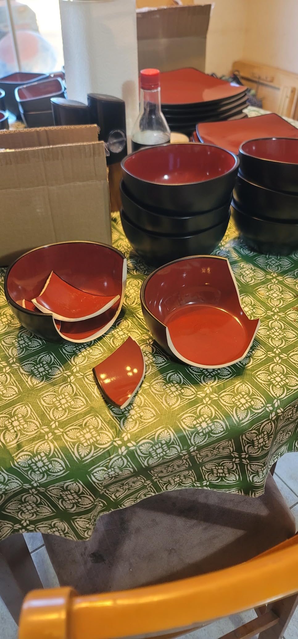 Gibson Elite Pasco 16 Piece (Service for 4) Plates and Bowls Double Bowl Reactive Glaze Dishes Stoneware Ceramic Dinnerware Set - Grey customer photo 2