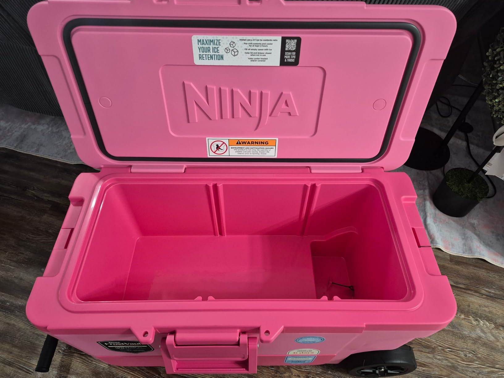 Ninja FrostVault™ 45qt Cooler with Wheels, Dry Storage, Lakeshore Blue | Ninja FrostVault's 45-qt capacity holds 68 cans, keeps food cool & dry, and rolls easily on all-terrain wheels customer photo 2