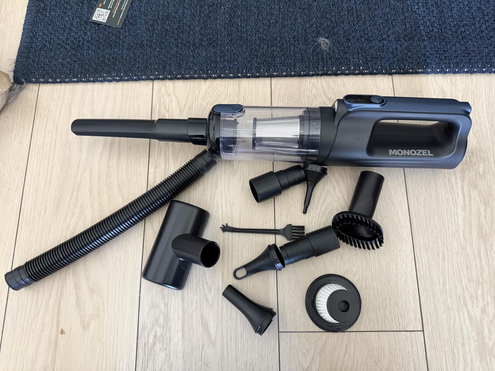 MONOZEL Car Vacuum Portable Cordless, 18000Pa 2 in 1 Vacuum Cleaner&Air Duster, 130W Brushless Motor Handheld Vacuum Cordless with 7800mAh Battery, LED Light, Multi-Nozzles for Car, Home, Office, Pet customer photo 1